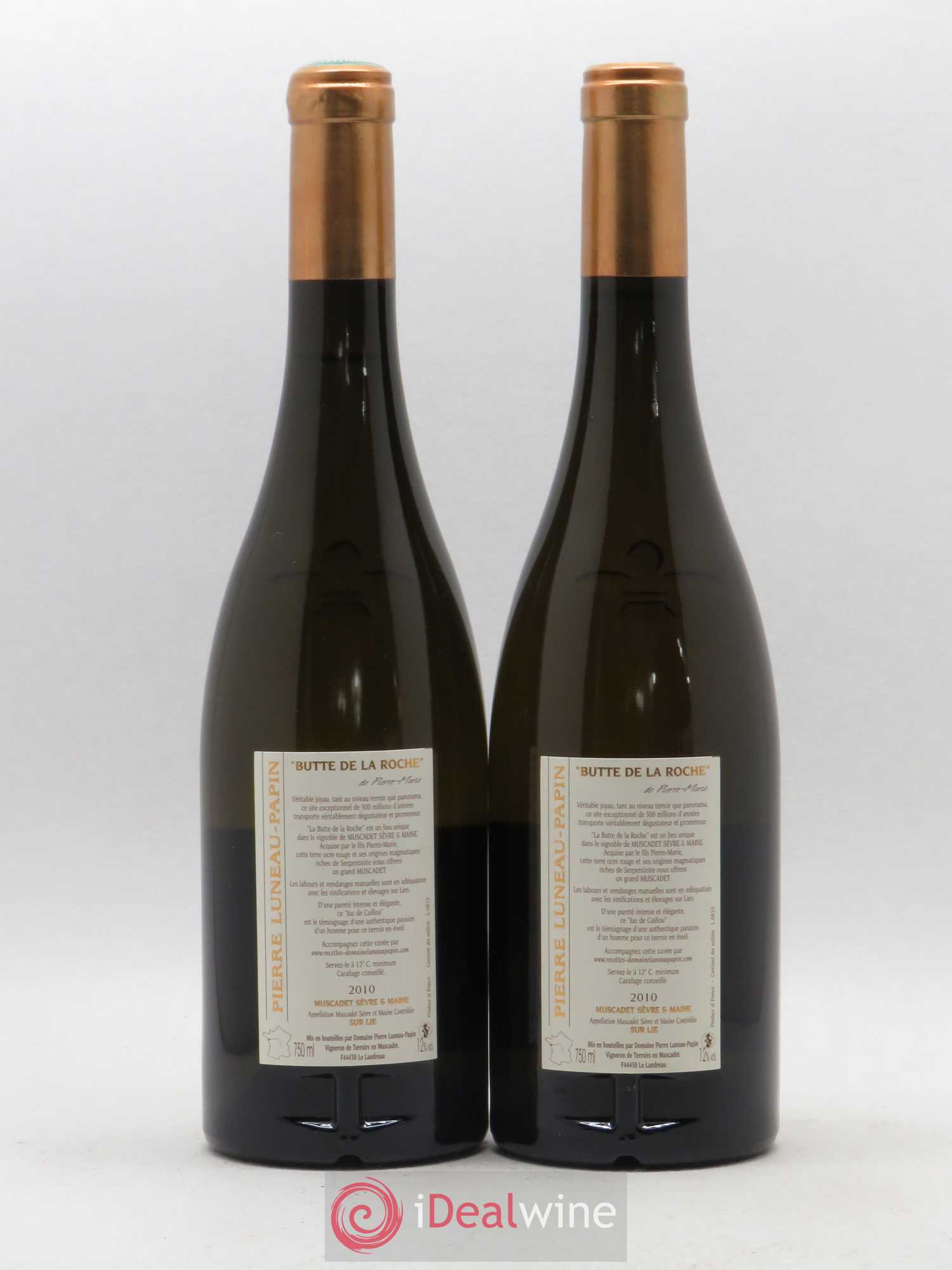 Muscadet-Sèvre-et-Maine Terre de Pierre Butte de la Roche Domaine Luneau Papin 2010 - Posten von 2 Flaschen - 1