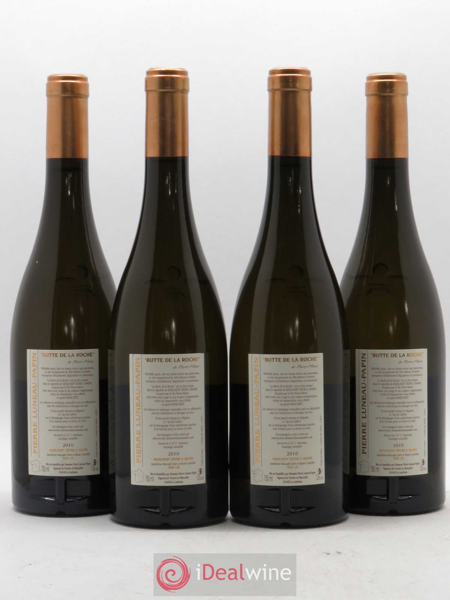 Muscadet-Sèvre-et-Maine Terre de Pierre Butte de la Roche Domaine Luneau Papin 2010 - Posten von 4 Flaschen - 1