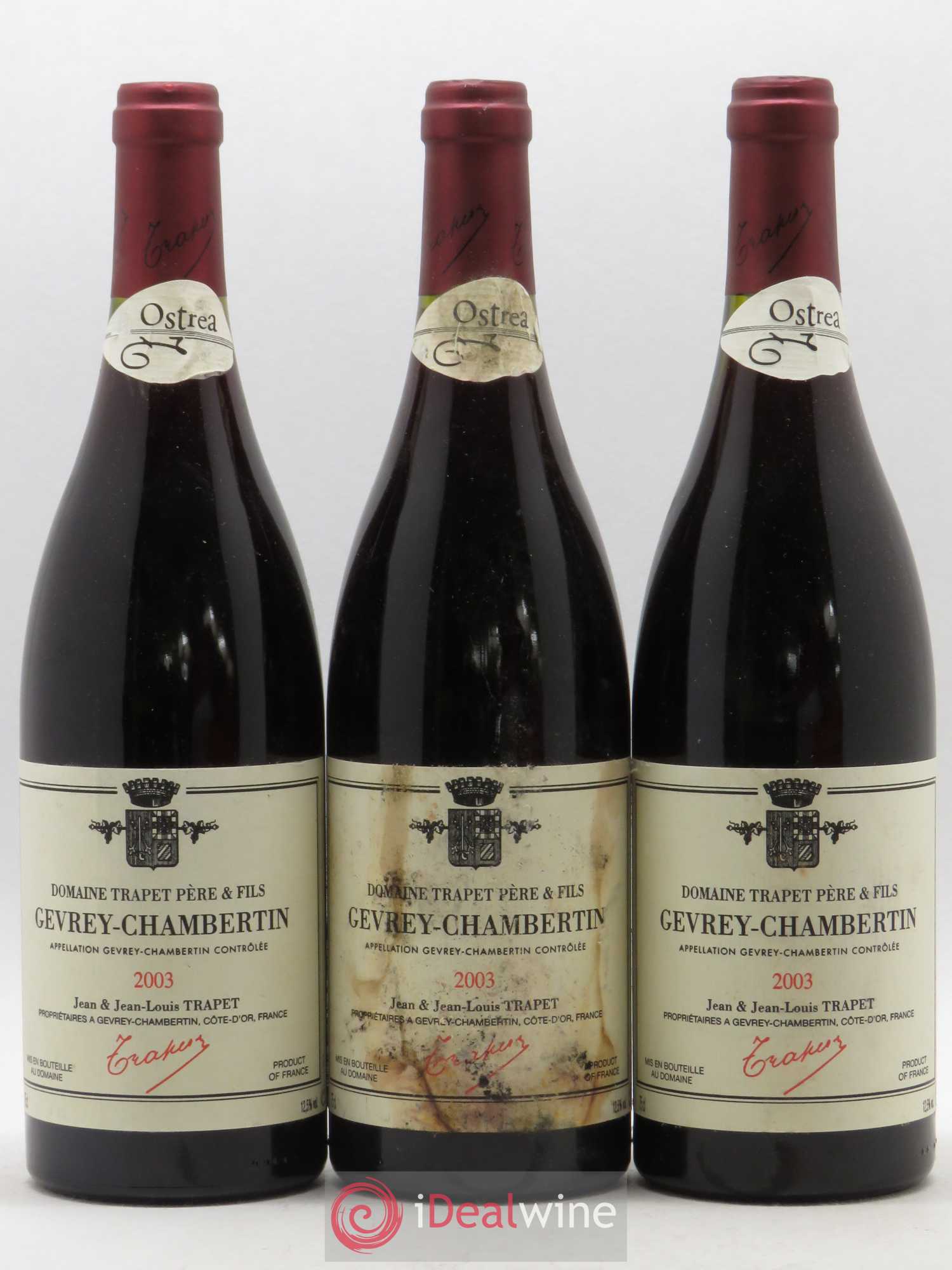 Gevrey-Chambertin Ostrea Domaine Trapet 2003 - Lot de 3 bouteilles - 0