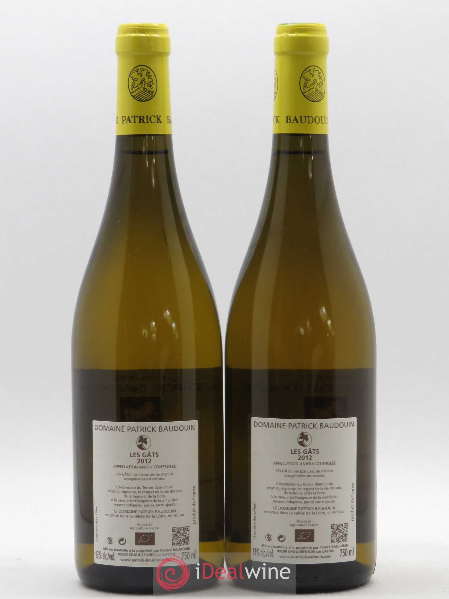 Anjou Les Gats Patrick Baudouin 2012 - Lot de 2 bouteilles - 1