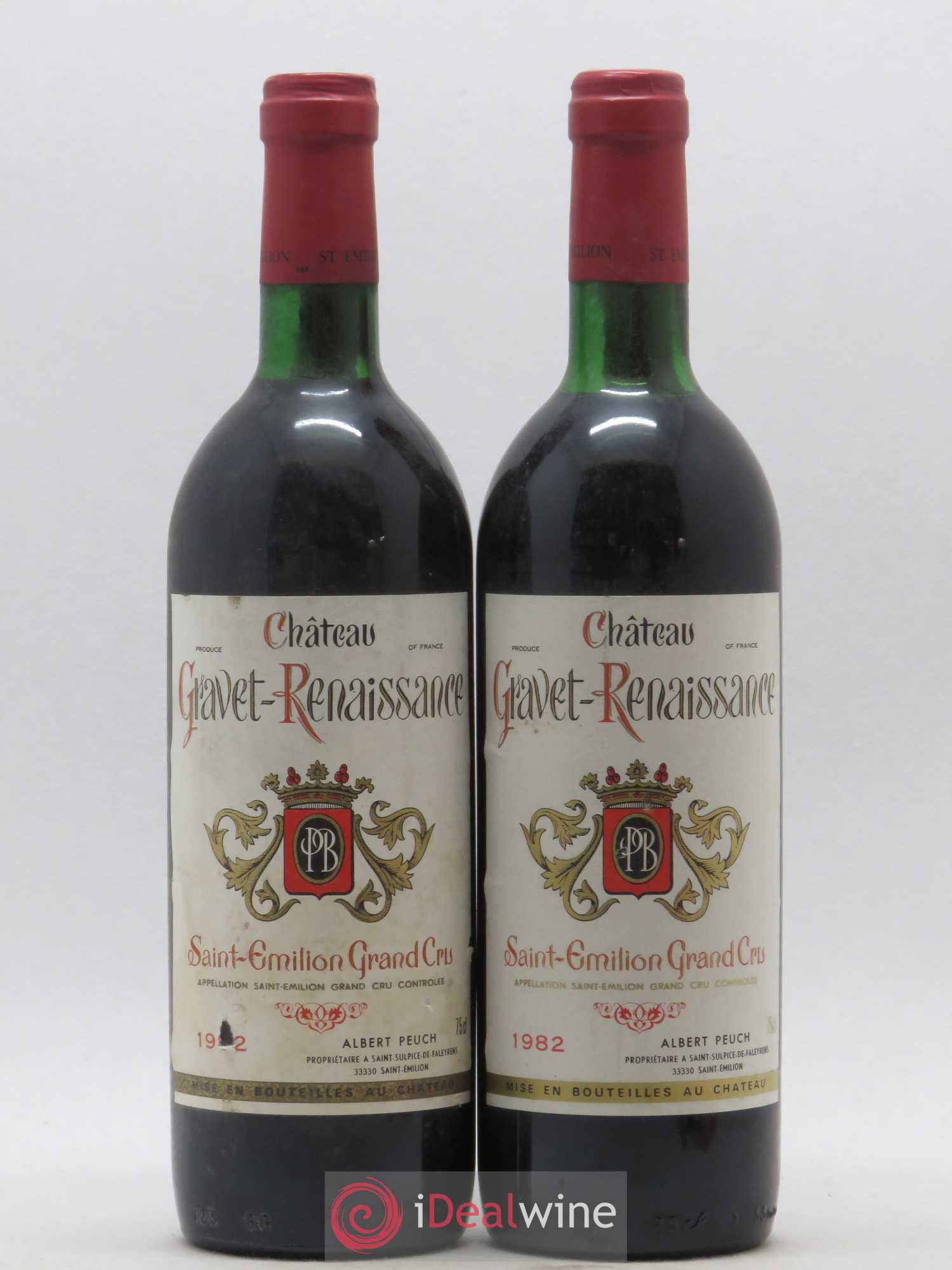 Saint-Émilion Grand Cru Château Gravet Renaissance 1982 - Posten von 2 Flaschen - 0