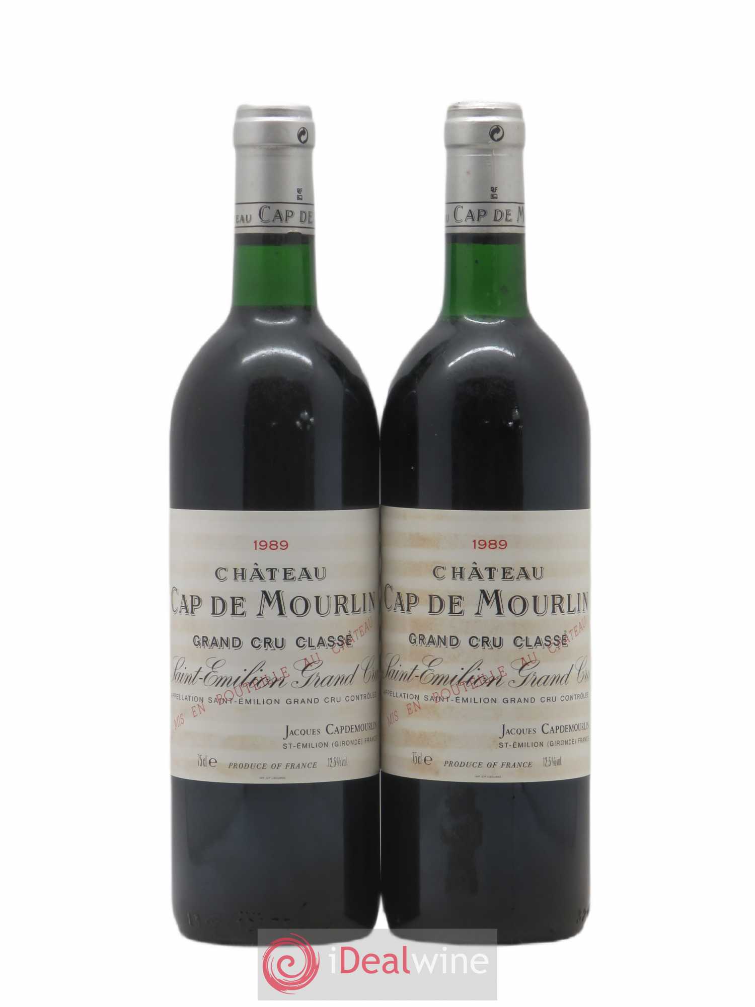 Château Cap de Mourlin Grand Cru Classé 1989 - Lot de 2 bouteilles - 0