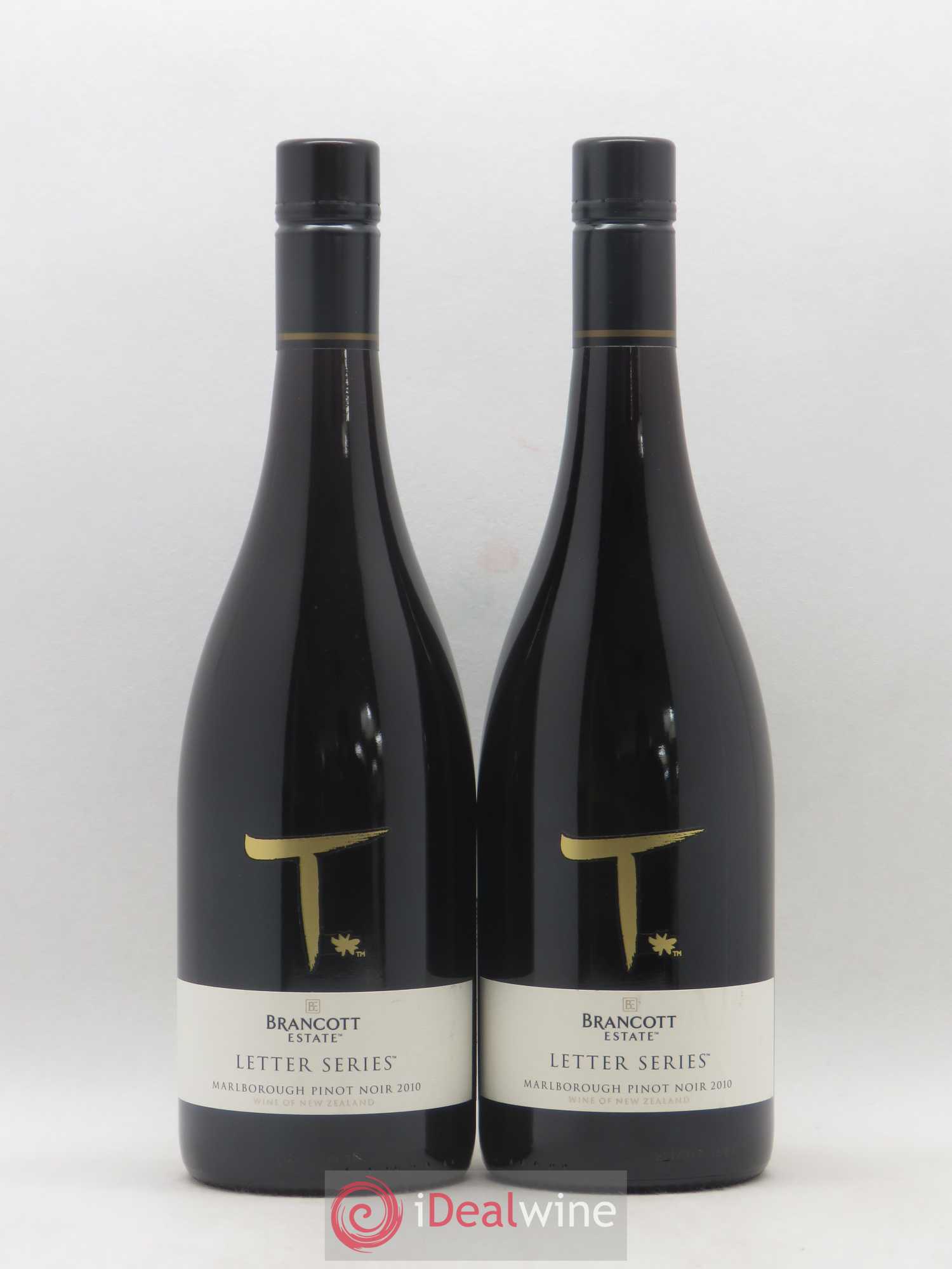 Nouvelle Zélande Marlborough Pinot Noir Brancott Estate Letter Series T 2010 - Posten von 2 Flaschen - 0