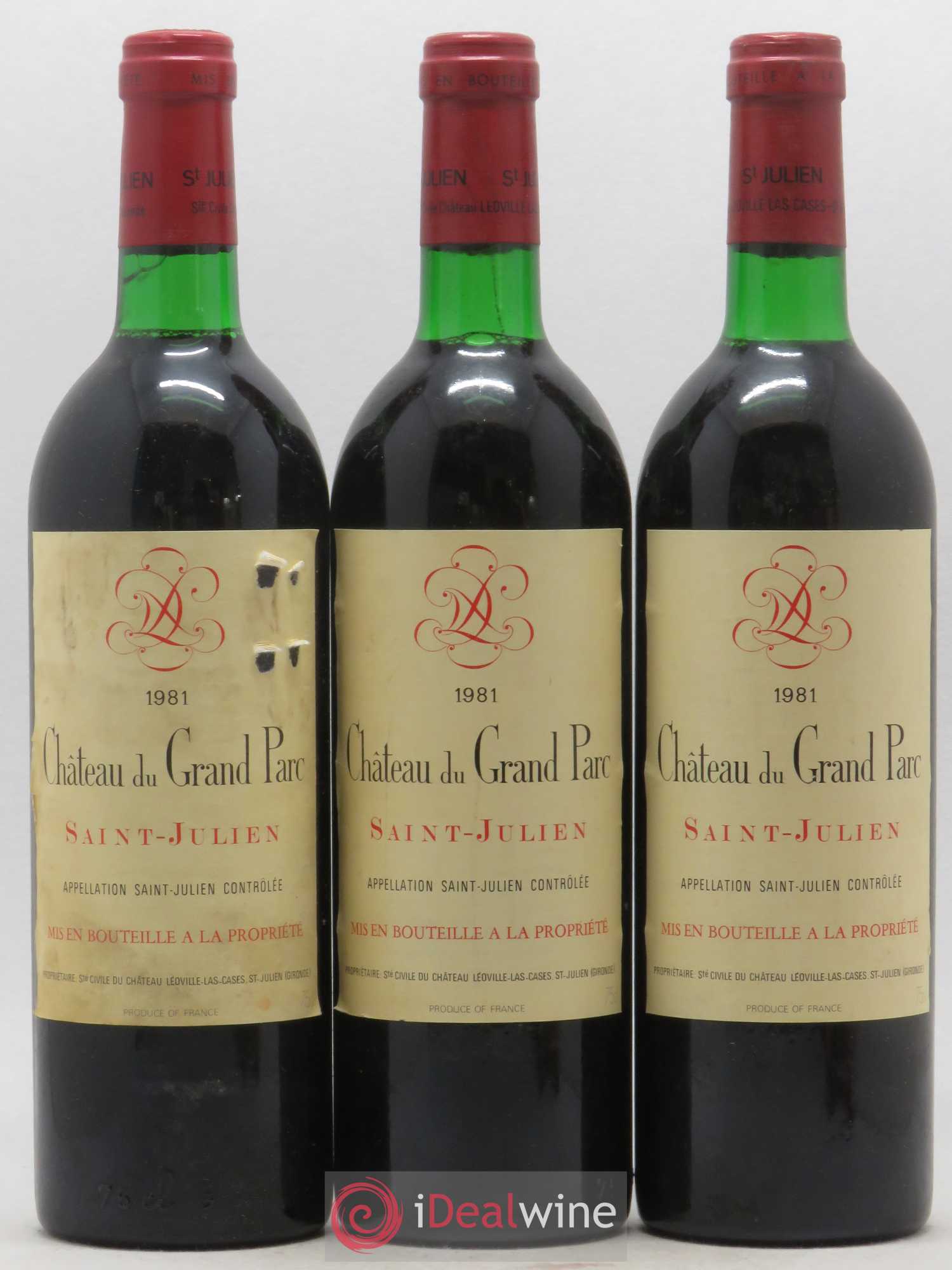 Saint-Julien Château du Grand Parc 1981 - Lot de 6 bouteilles - 1