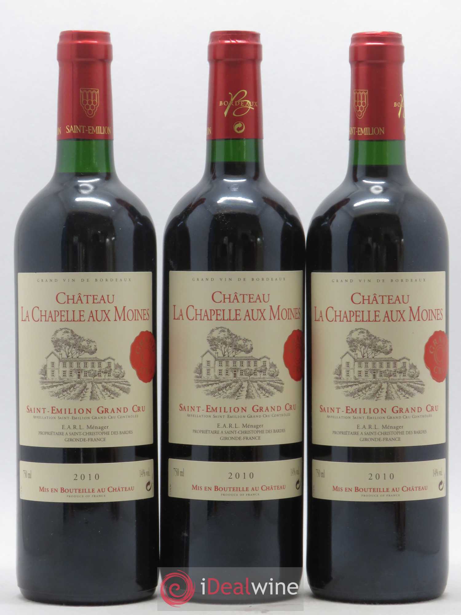 Saint-Émilion Grand Cru Château La Chapelle aux Moines 2010 - Posten von 6 Flaschen - 2