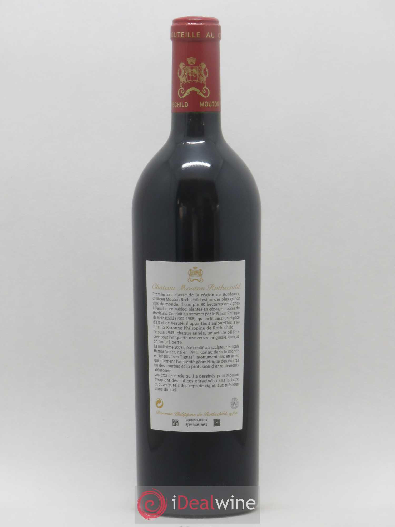 Château Mouton Rothschild 1er Grand Cru Classé 2007 - Lot de 1 bouteille - 1