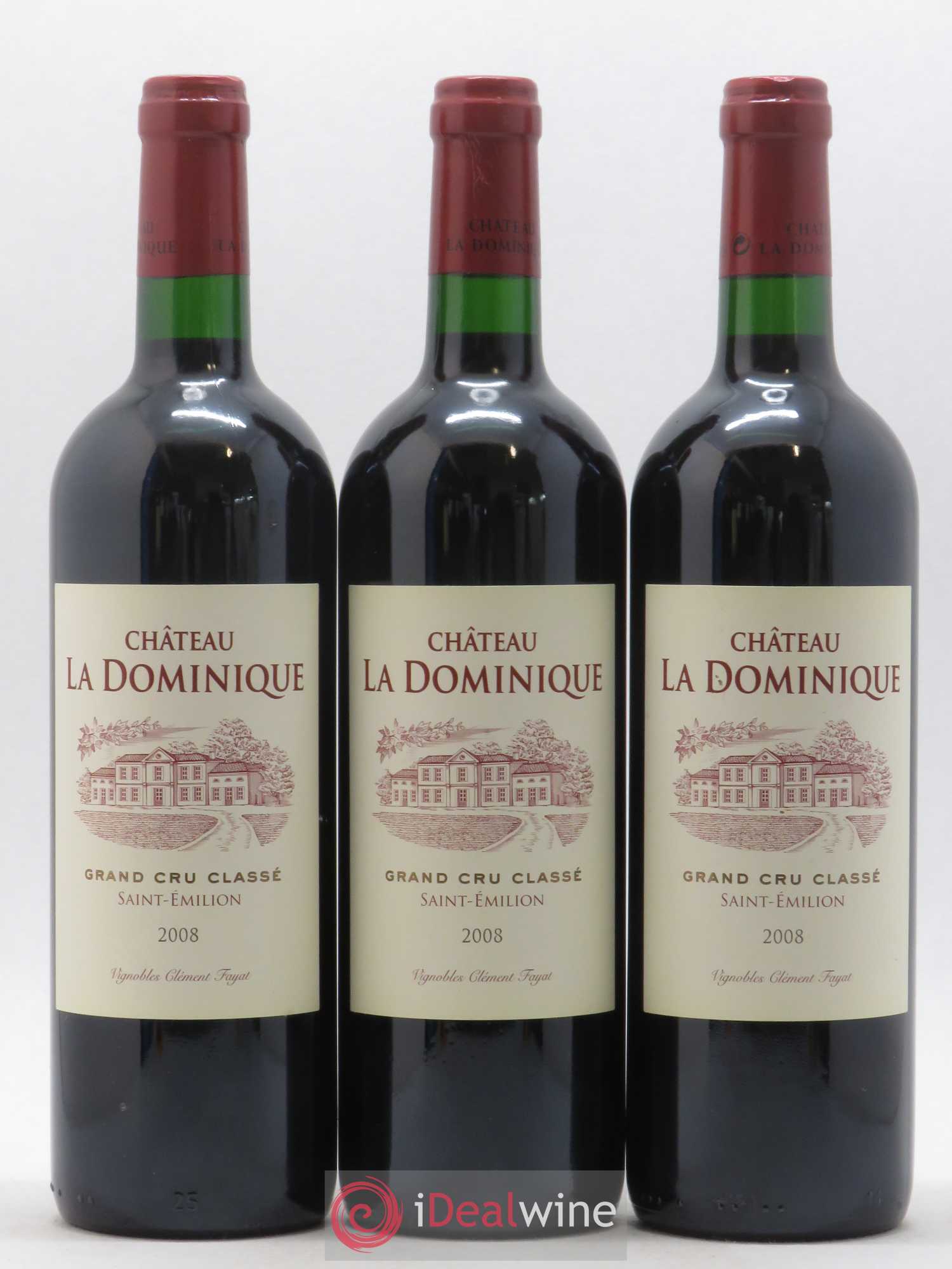 Château la Dominique Grand Cru Classé 2008 - Lot de 3 bouteilles - 0