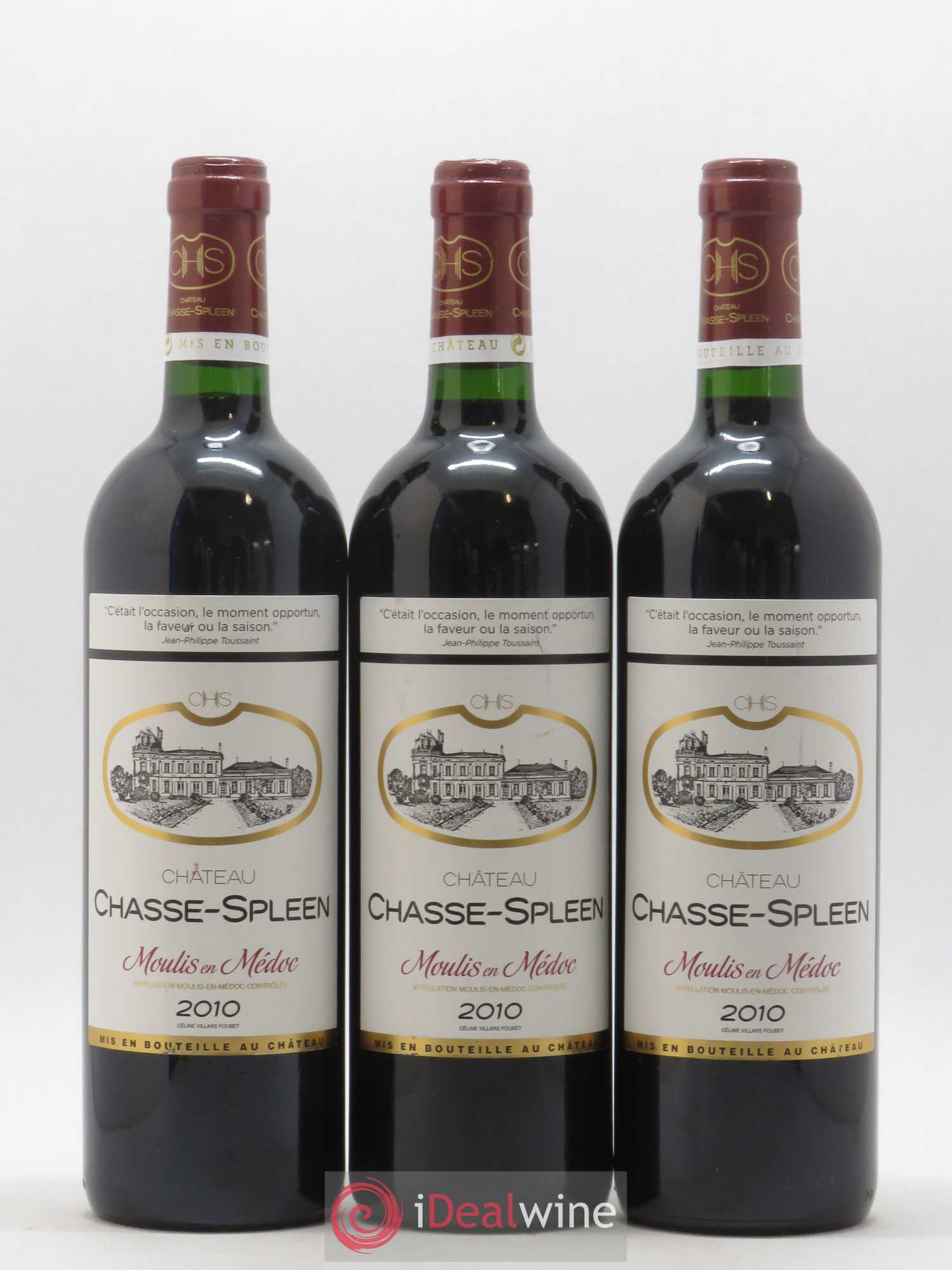 Château Chasse Spleen 2010 - Lot de 3 bouteilles - 0