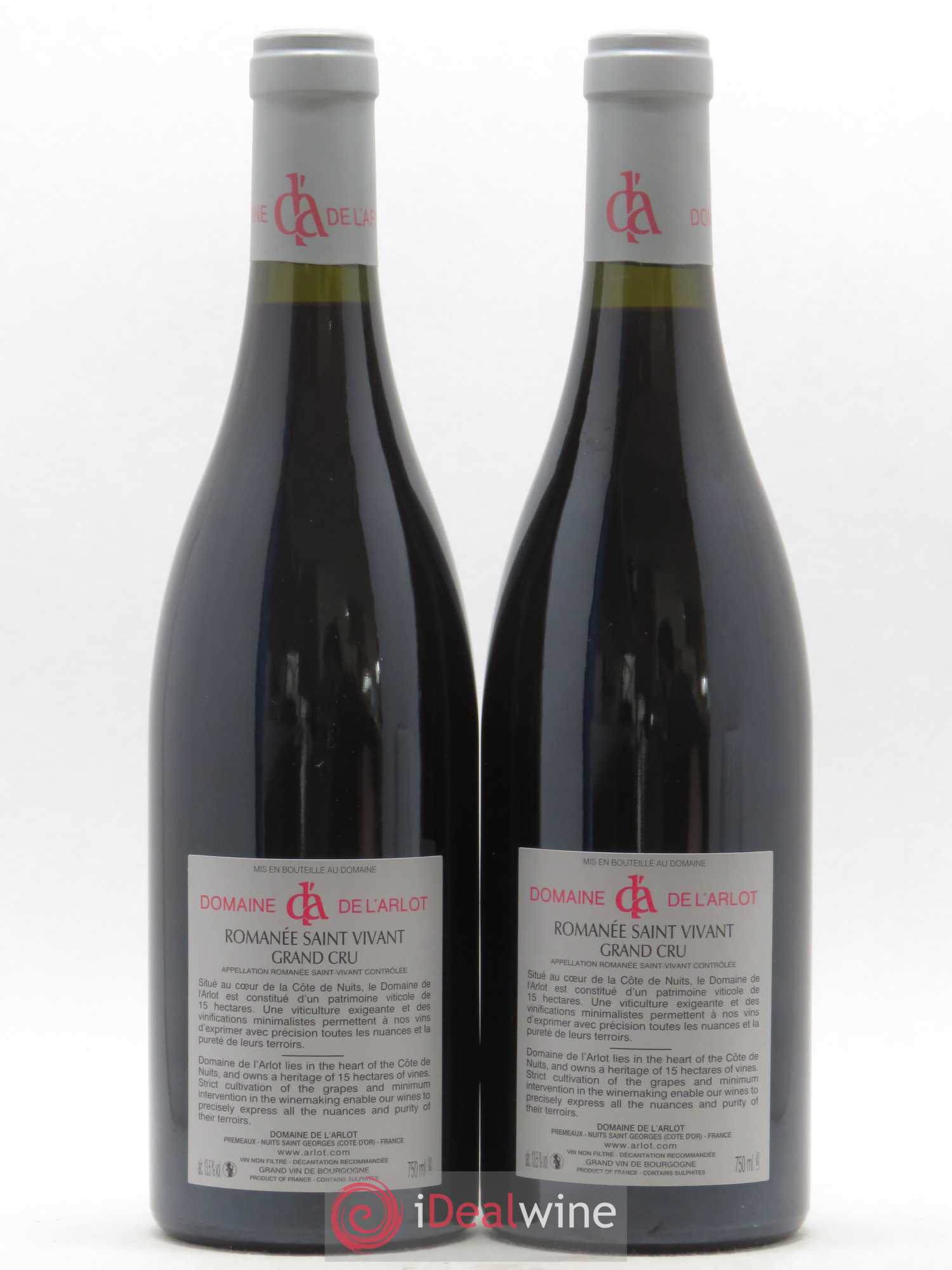 Romanée-Saint-Vivant Grand Cru Domaine de l'Arlot 2016 - Lot de 2 bouteilles - 1