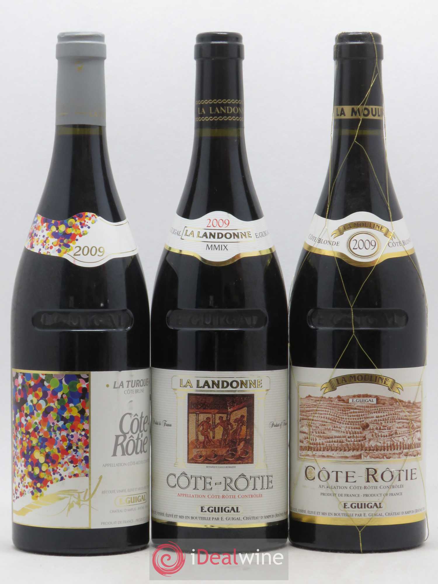 Côte-Rôtie Guigal Trilogie La Turque - La Landonne - La Mouline 2009 - Lot de 3 bouteilles - 0