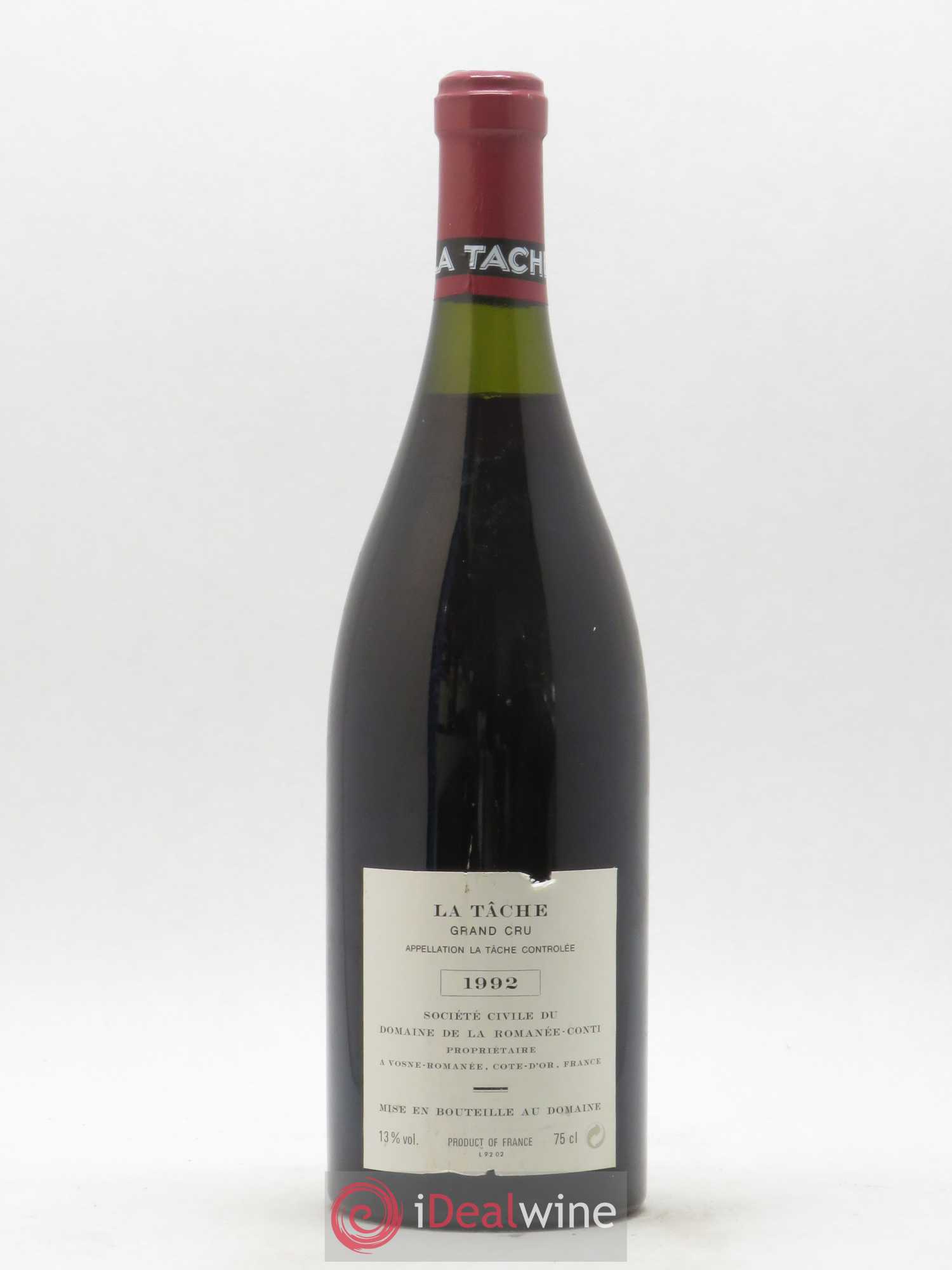 La Tâche Grand Cru Domaine de la Romanée-Conti 1992 - Lot de 1 bouteille - 1