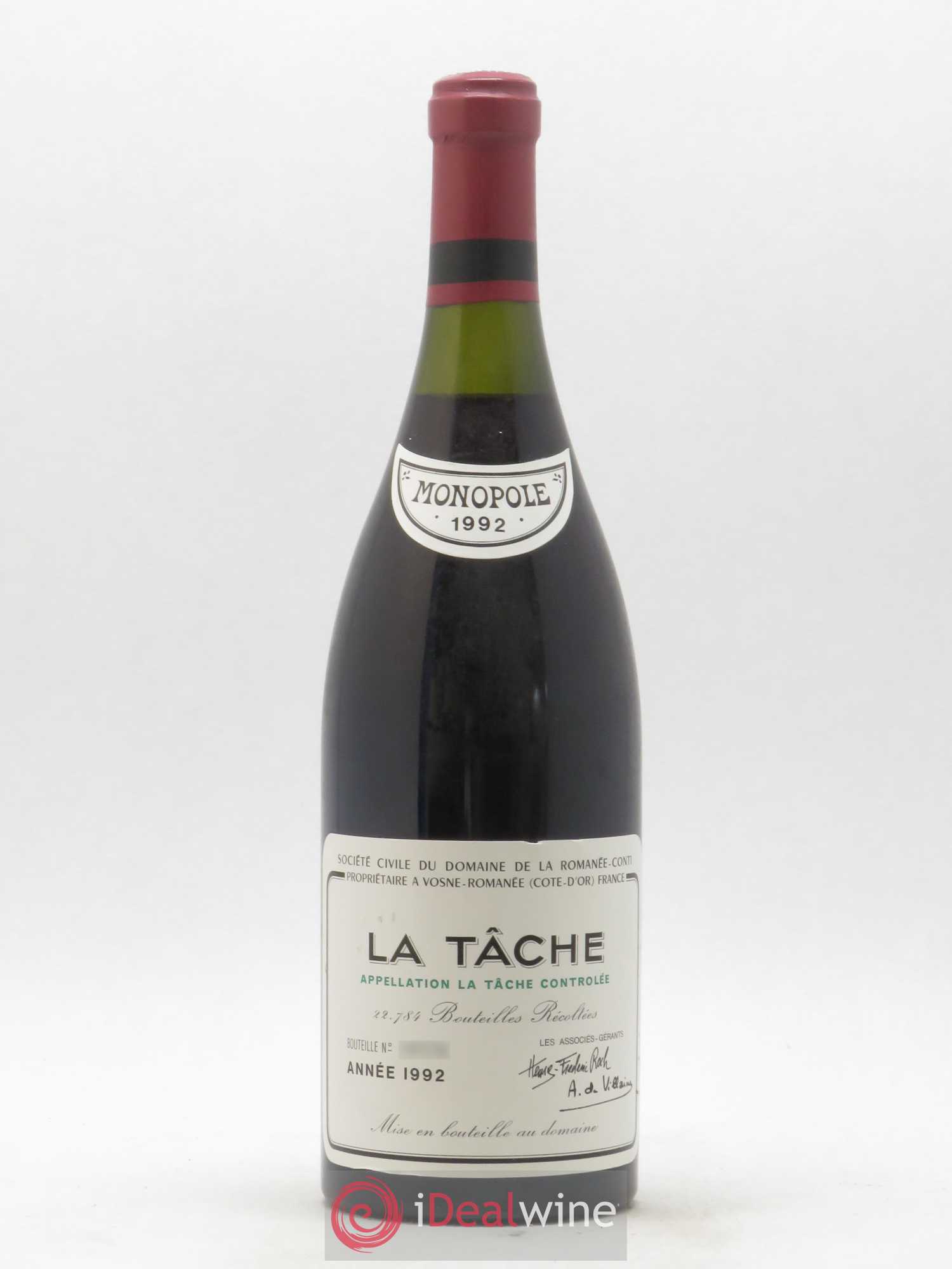 La Tâche Grand Cru Domaine de la Romanée-Conti 1992 - Lot de 1 bouteille - 0