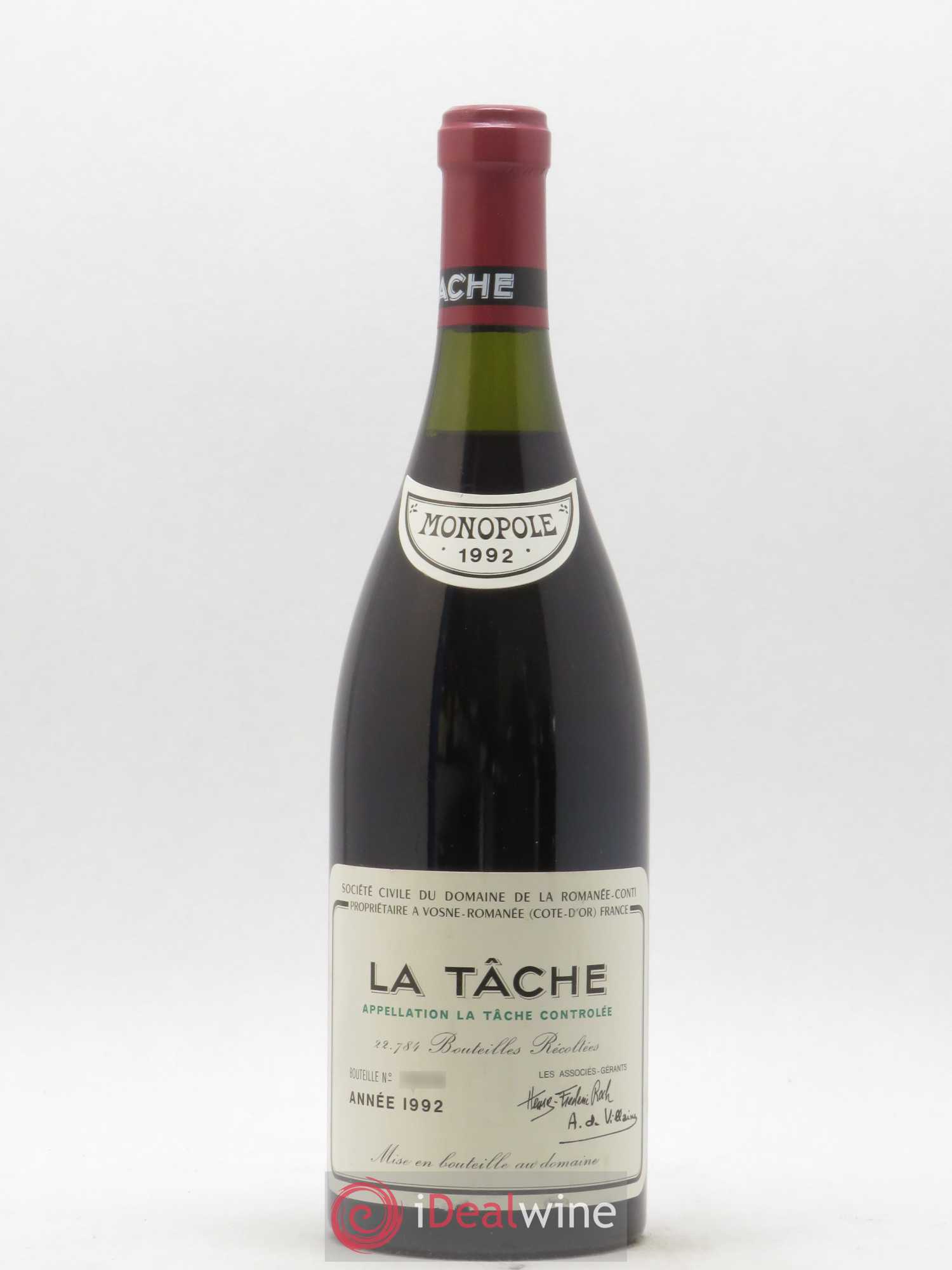 La Tâche Grand Cru Domaine de la Romanée-Conti 1992 - Lot de 1 bouteille - 0