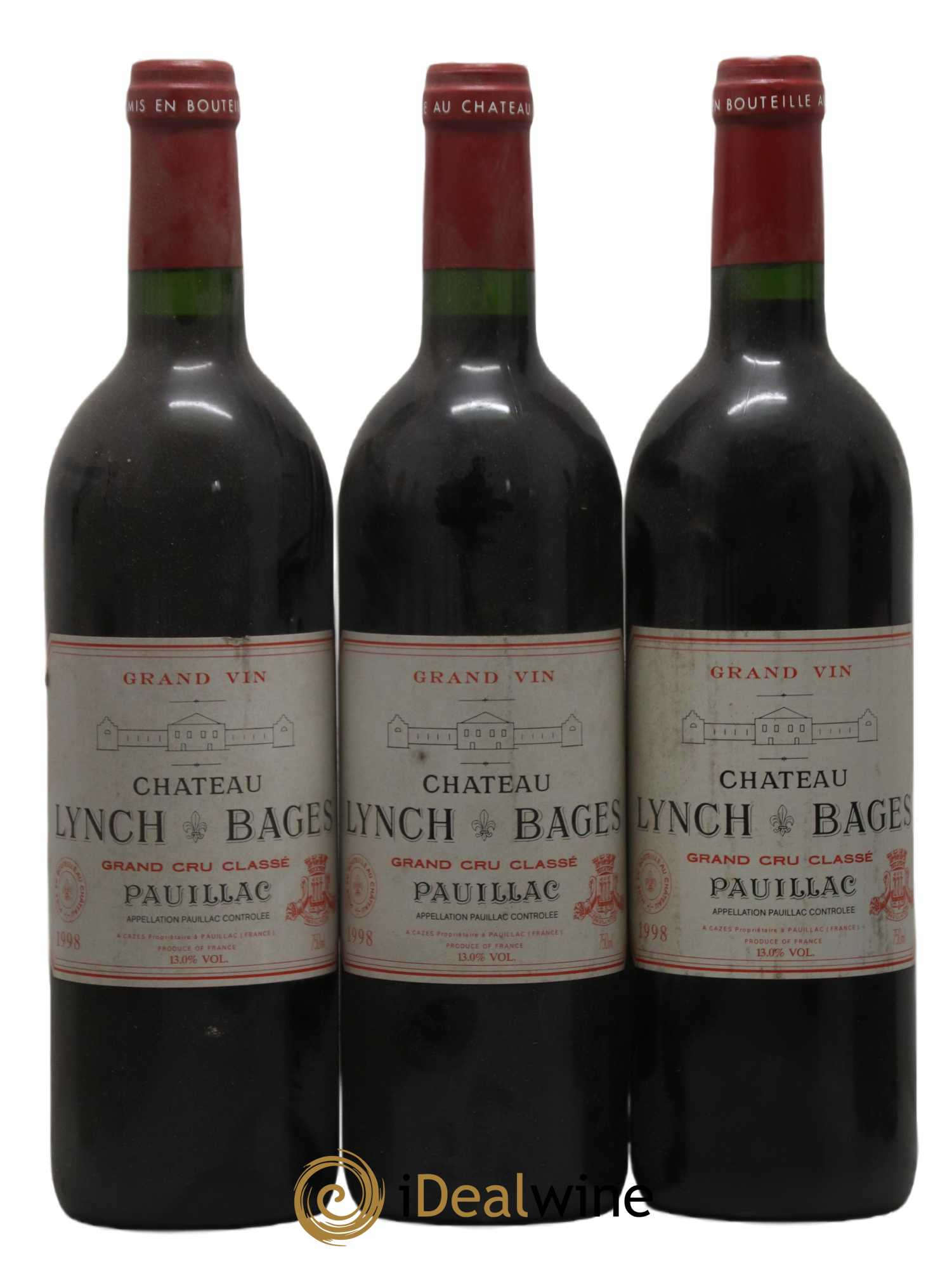 Château Lynch Bages 5ème Grand Cru Classé 1998 - Lot de 12 bouteilles - 1