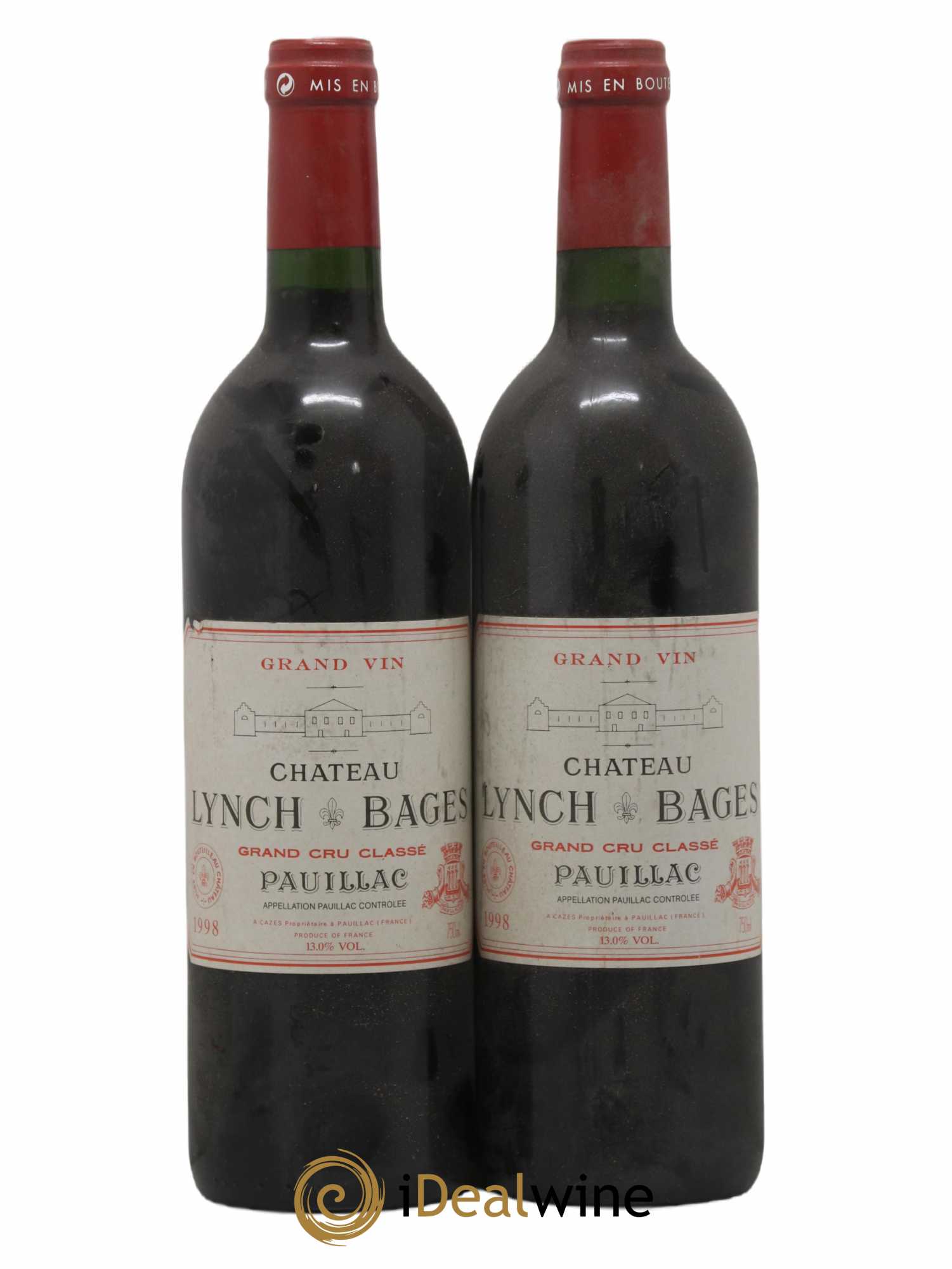 Château Lynch Bages 5ème Grand Cru Classé 1998 - Lot de 2 bouteilles - 0