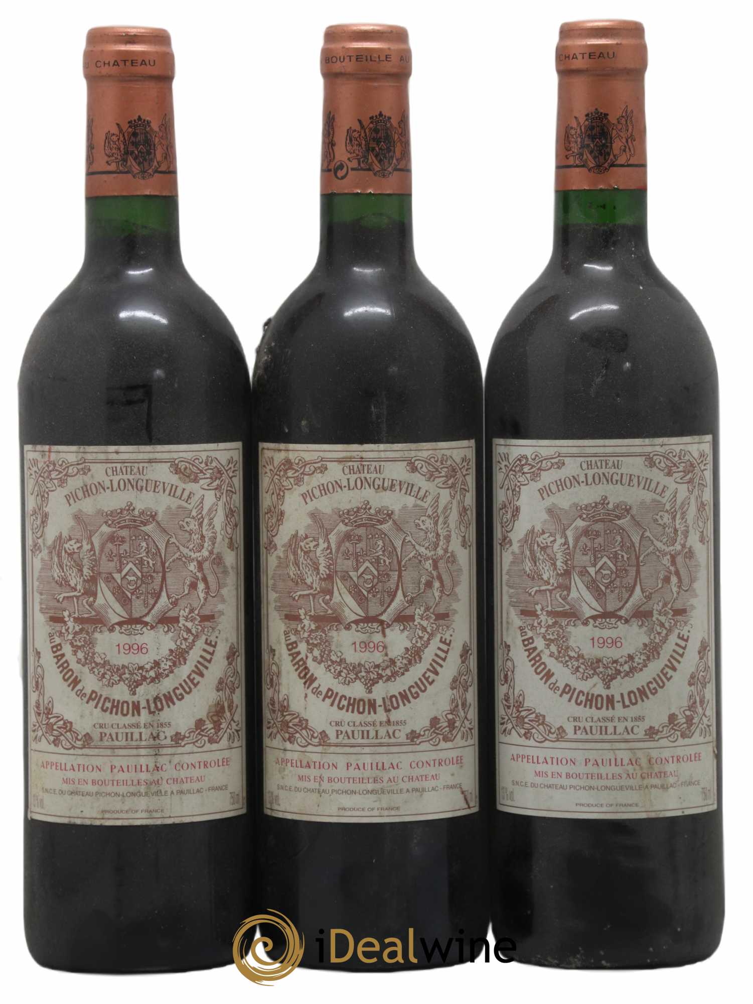 Pichon Longueville Baron 2ème Grand Cru Classé 1996 - Lot de 3 bouteilles - 0
