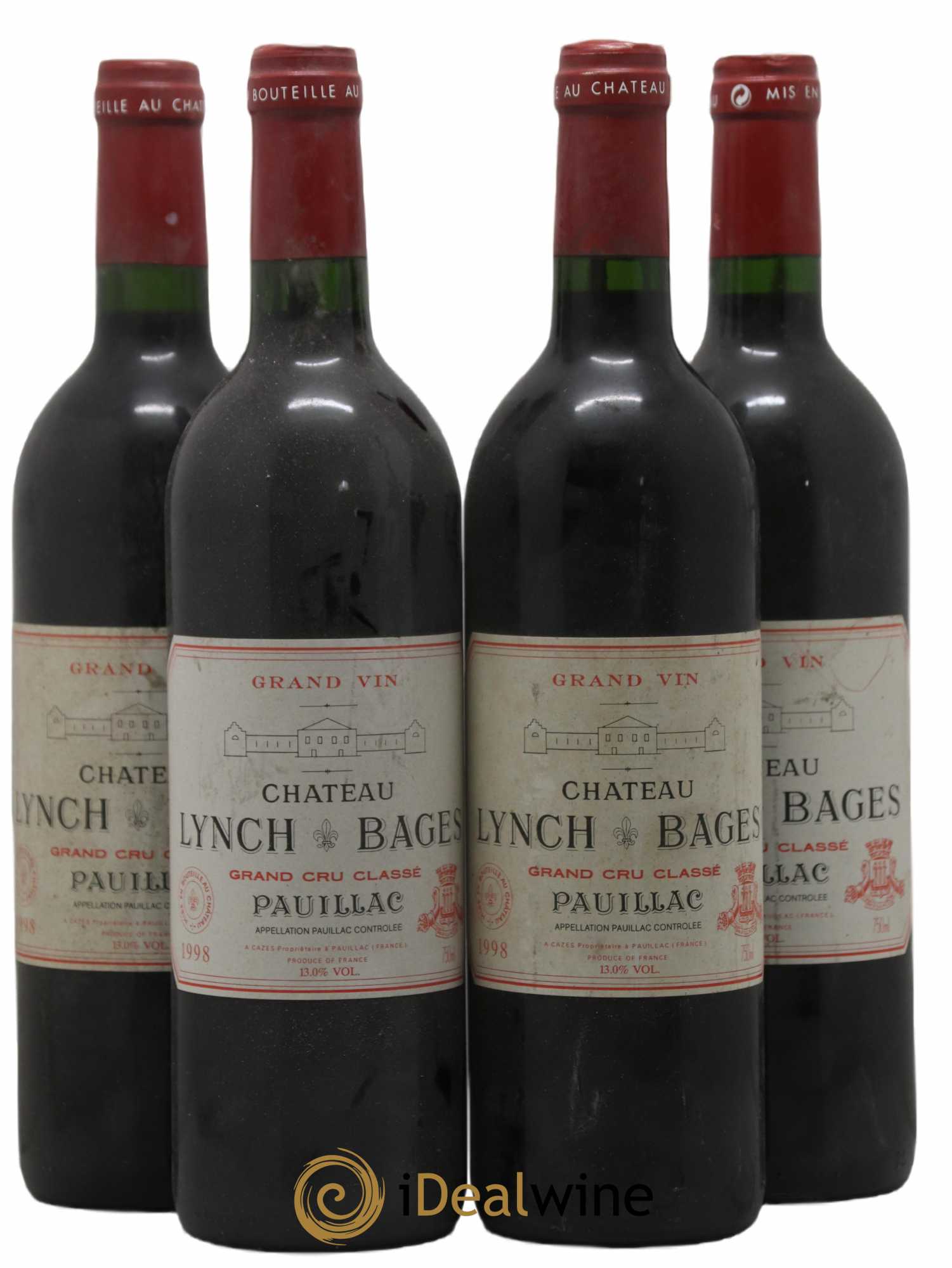 Château Lynch Bages 5ème Grand Cru Classé 1998 - Lot de 4 bouteilles - 0