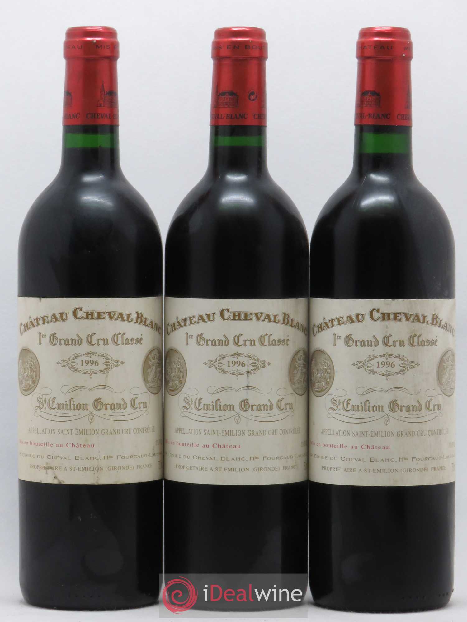 Château Cheval Blanc 1er Grand Cru Classé A 1996 - Lot de 3 bouteilles - 0