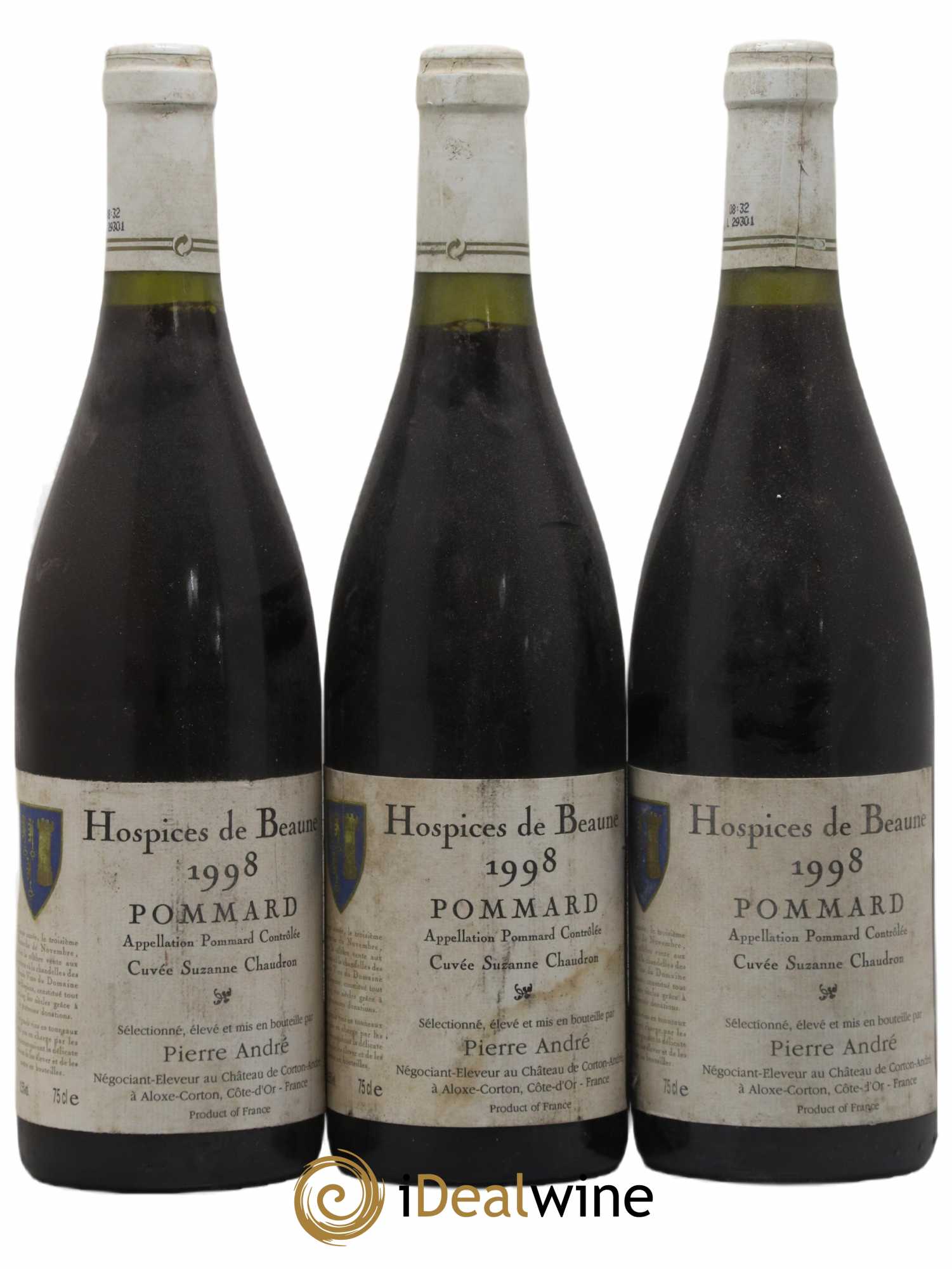 Pommard Hospices de Beaune Cuvée Suzanne Chaudron Pierre André 1998 - Posten von 3 Flaschen - 0