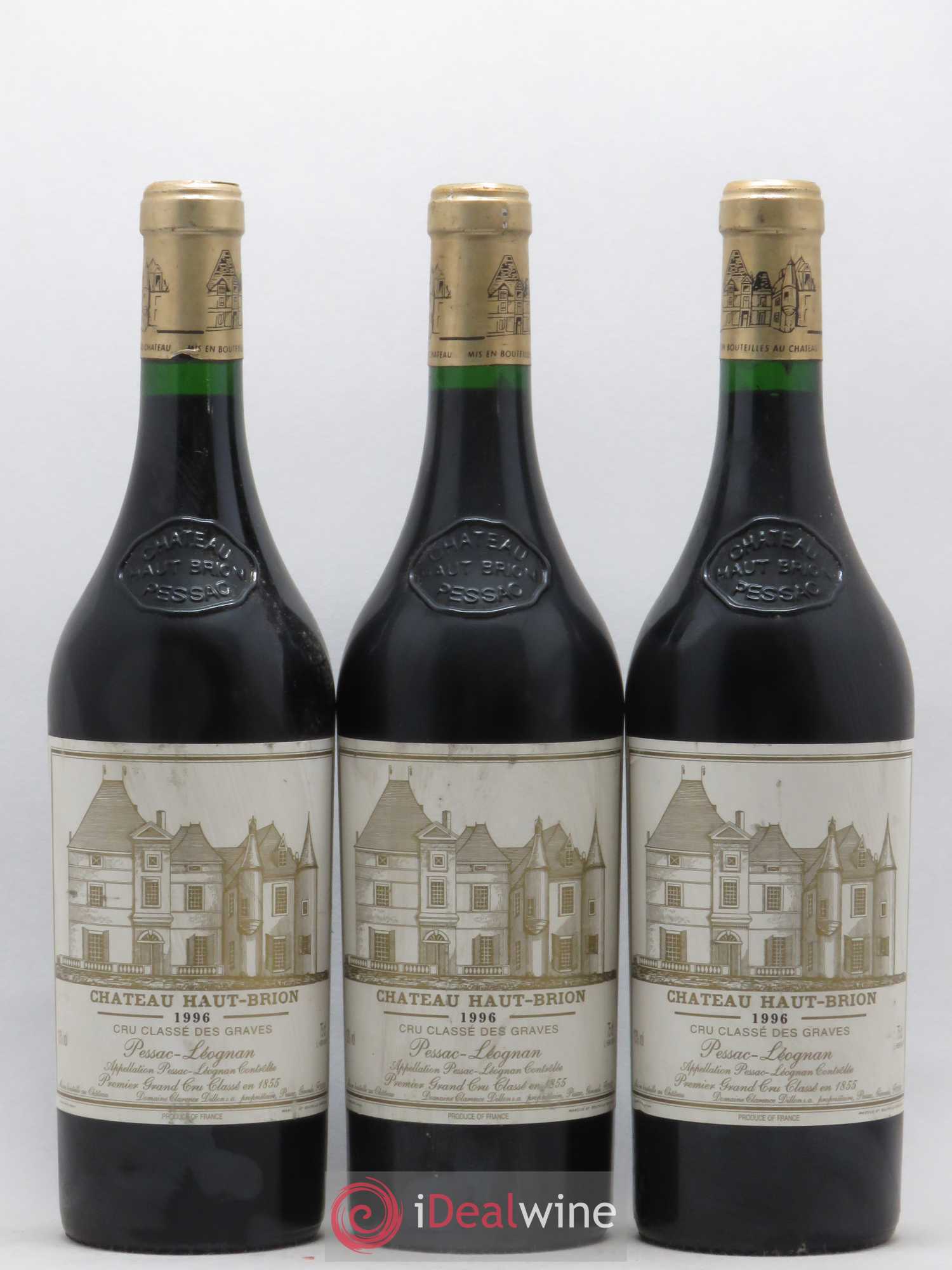 Château Haut Brion 1er Grand Cru Classé 1996 - Lot de 3 bouteilles - 0