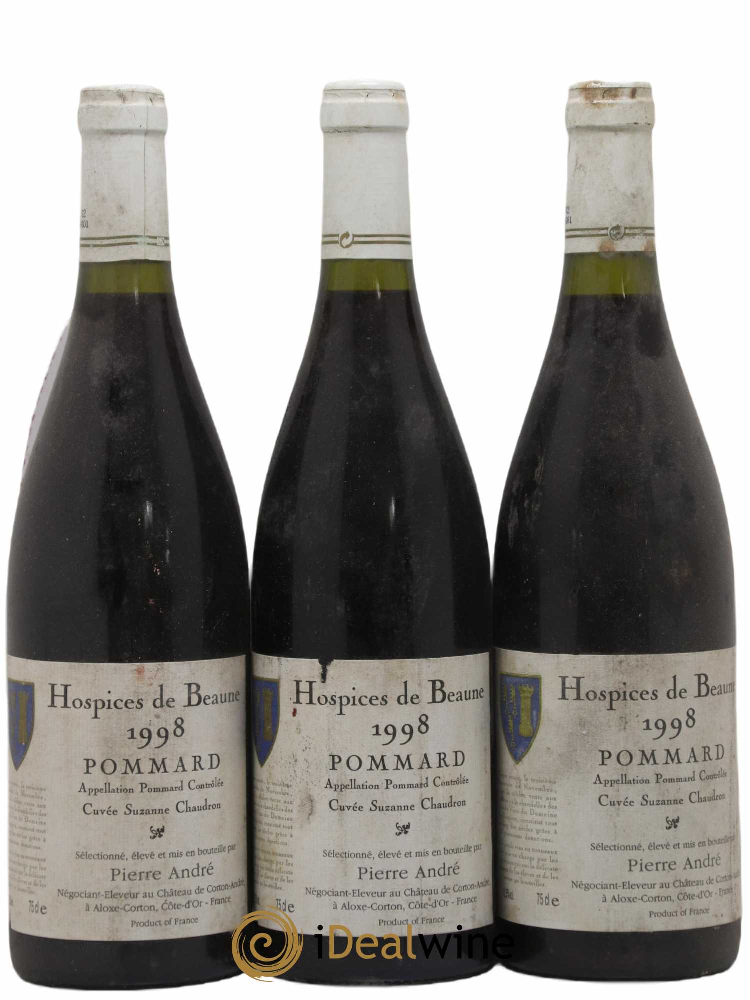 Pommard Hospices de Beaune Cuvée Suzanne Chaudron Pierre André 1998 - Posten von 3 Flaschen - 0