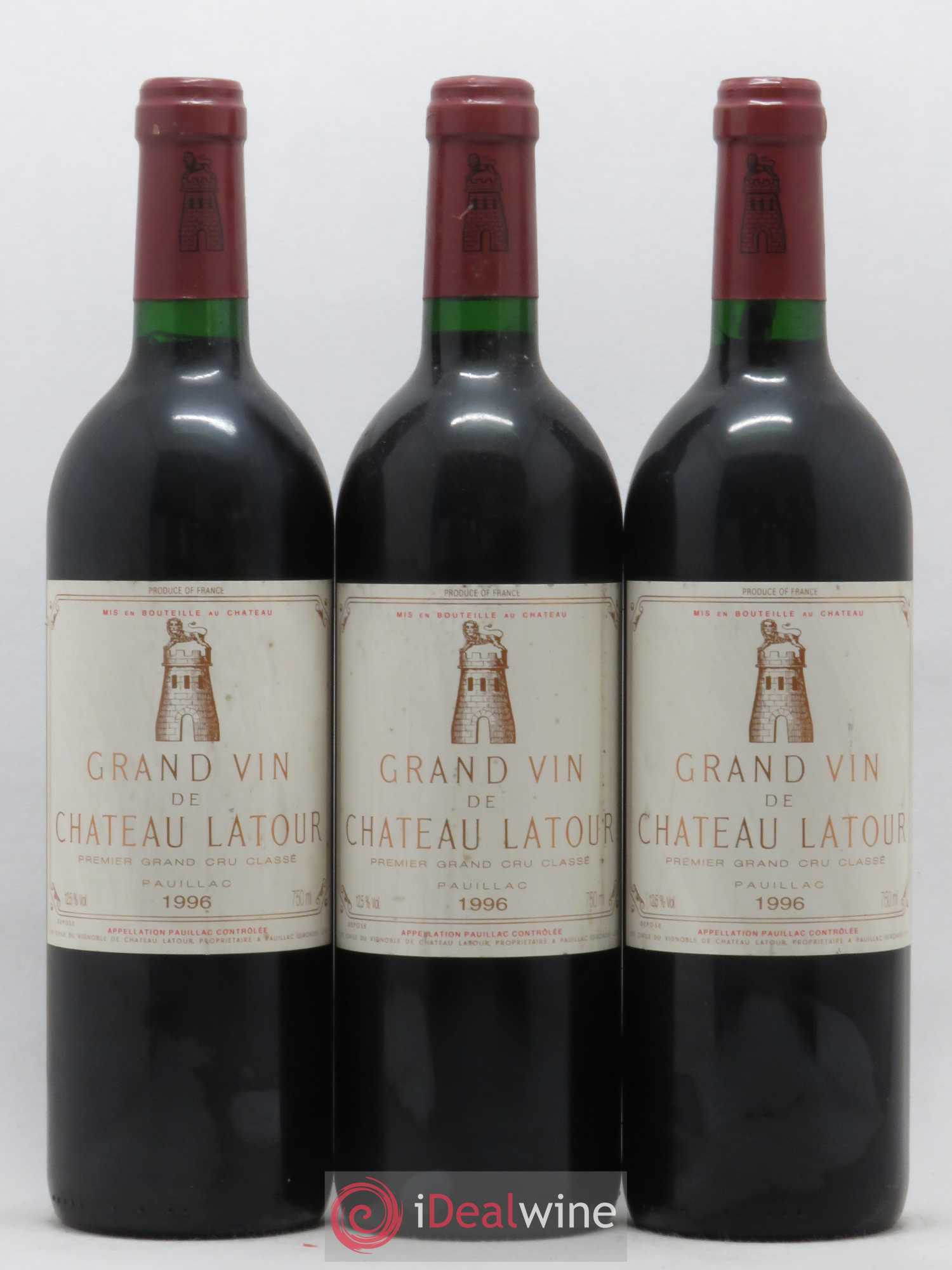 Château Latour 1er Grand Cru Classé 1996 - Lot de 3 bouteilles - 0