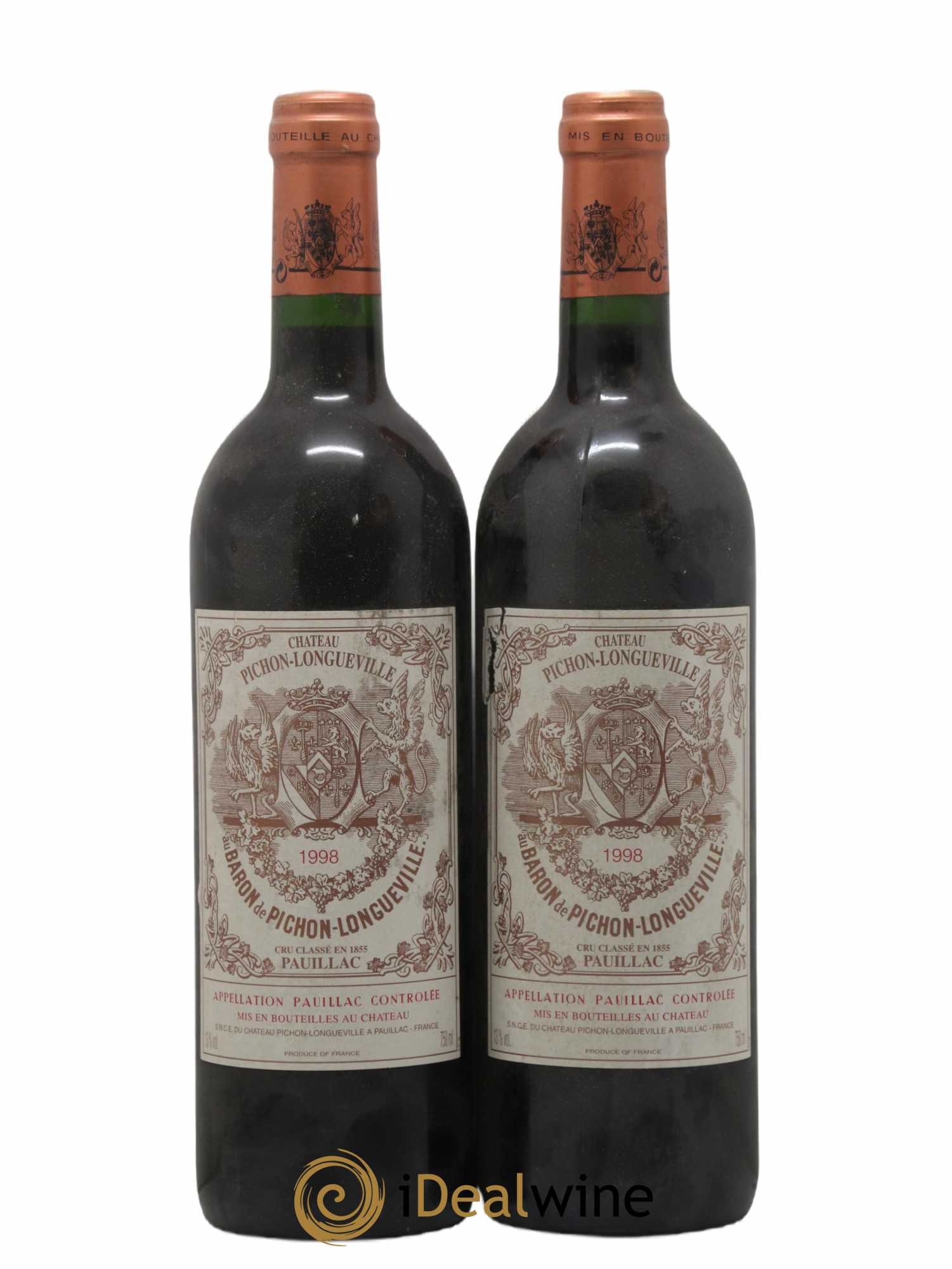 Pichon Longueville Baron 2ème Grand Cru Classé 1998 - Lot de 2 bouteilles - 0