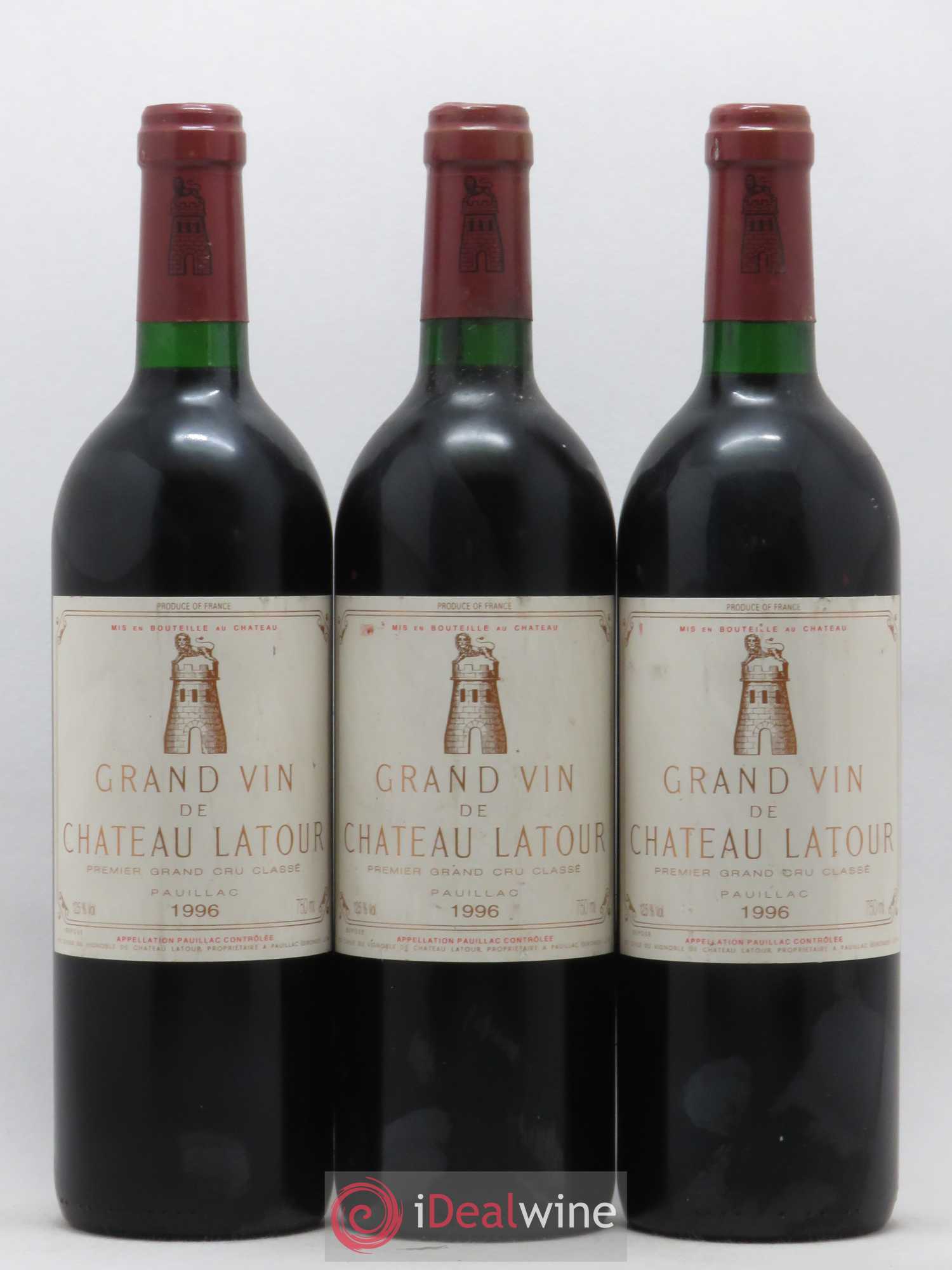 Château Latour 1er Grand Cru Classé 1996 - Lot de 3 bouteilles - 0