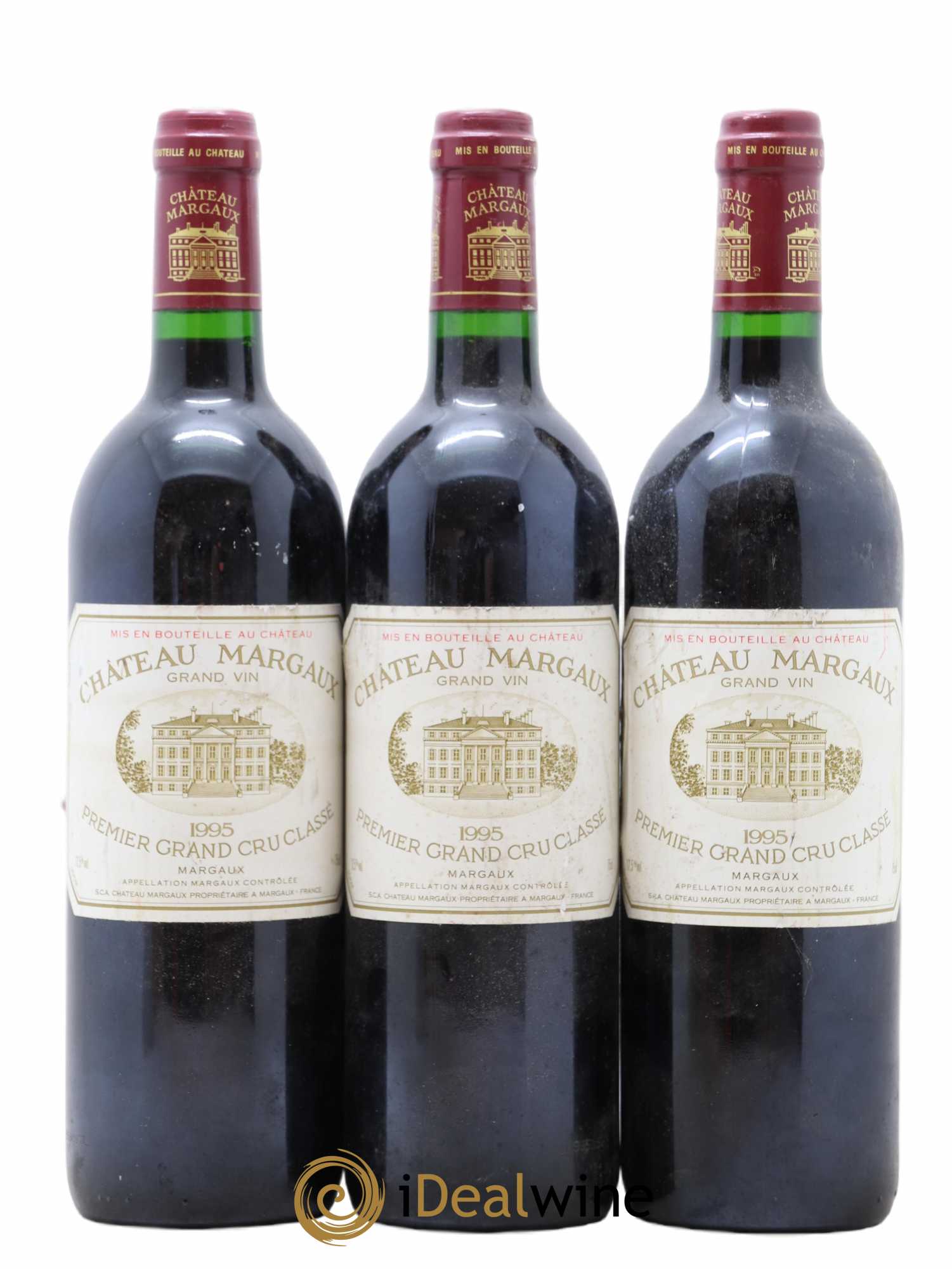 Château Margaux 1er Grand Cru Classé 1995 - Lot de 3 bouteilles - 0