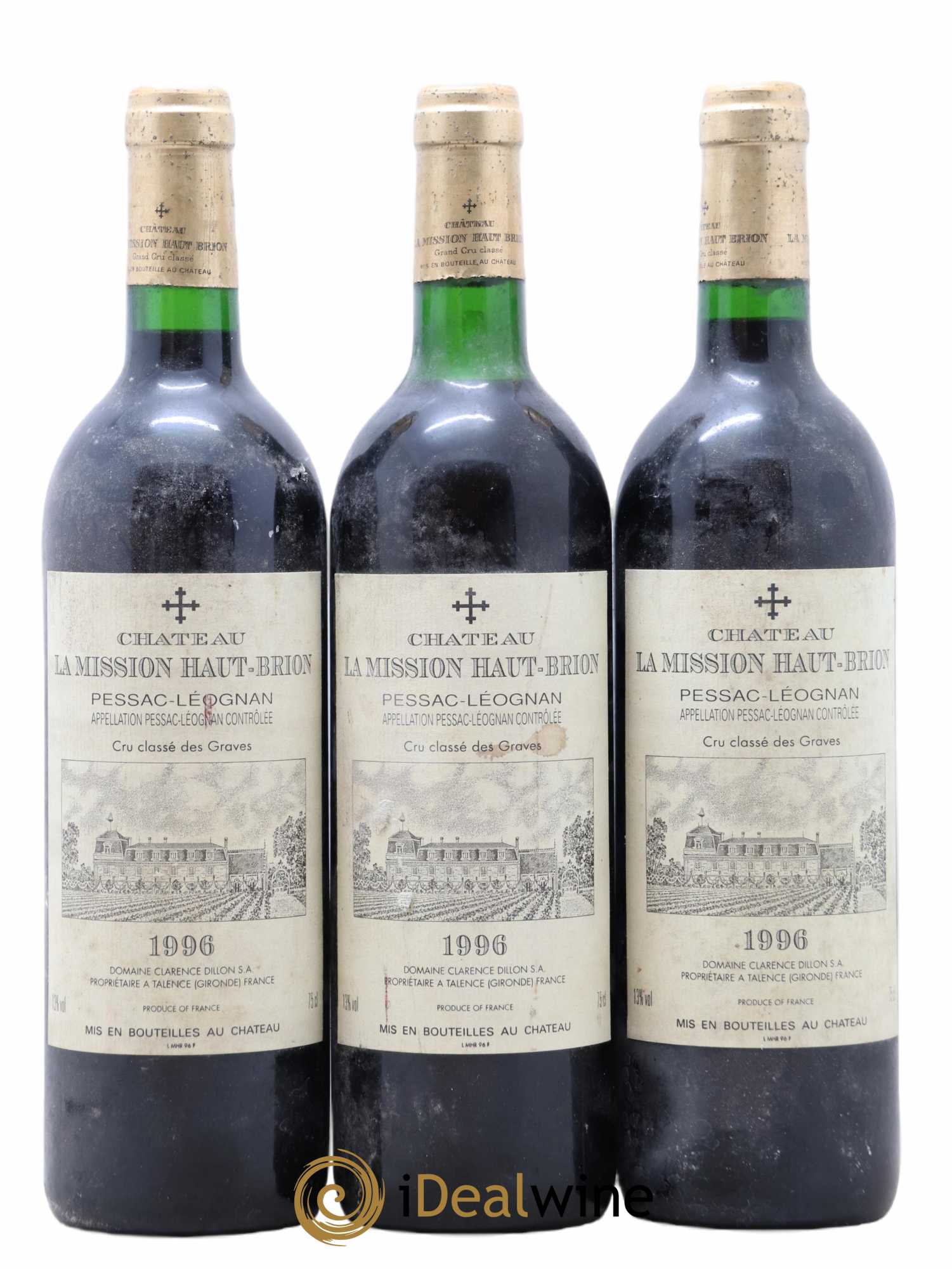 Château la Mission Haut-Brion Cru Classé de Graves 1996 - Lot de 3 bouteilles - 0