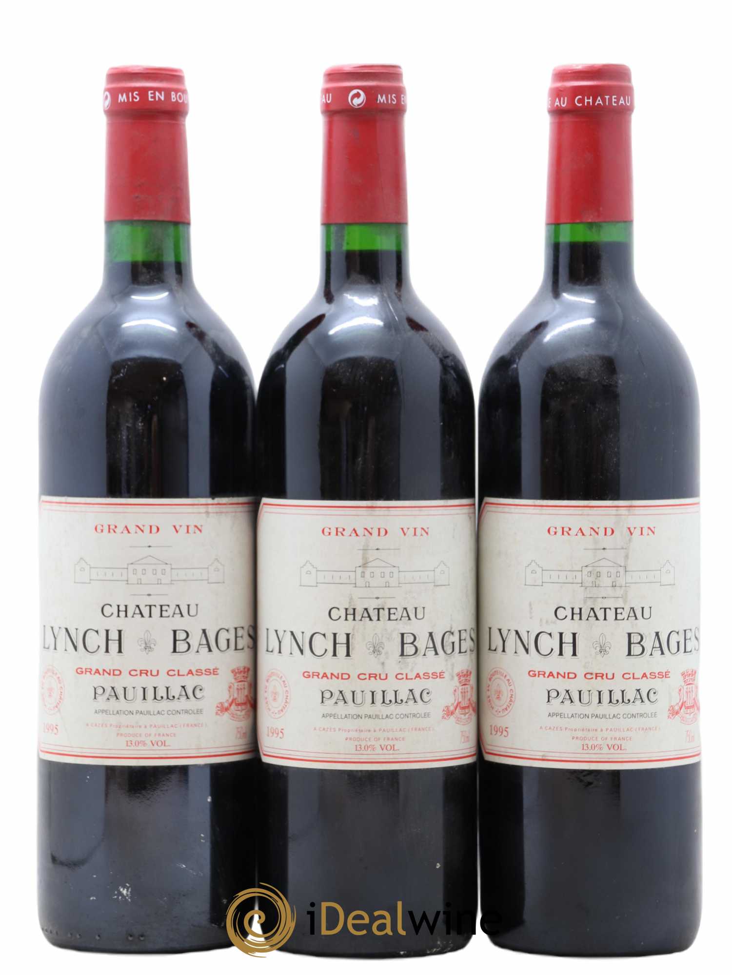 Château Lynch Bages 5ème Grand Cru Classé 1995 - Lot de 3 bouteilles - 0