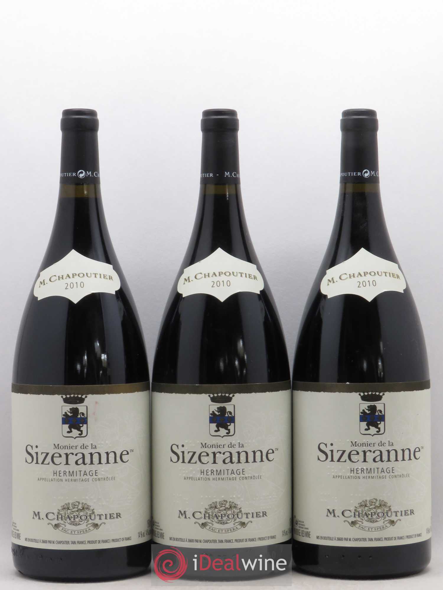 Hermitage Monier de La Sizeranne Chapoutier 2010 - Lot de 3 magnums - 0