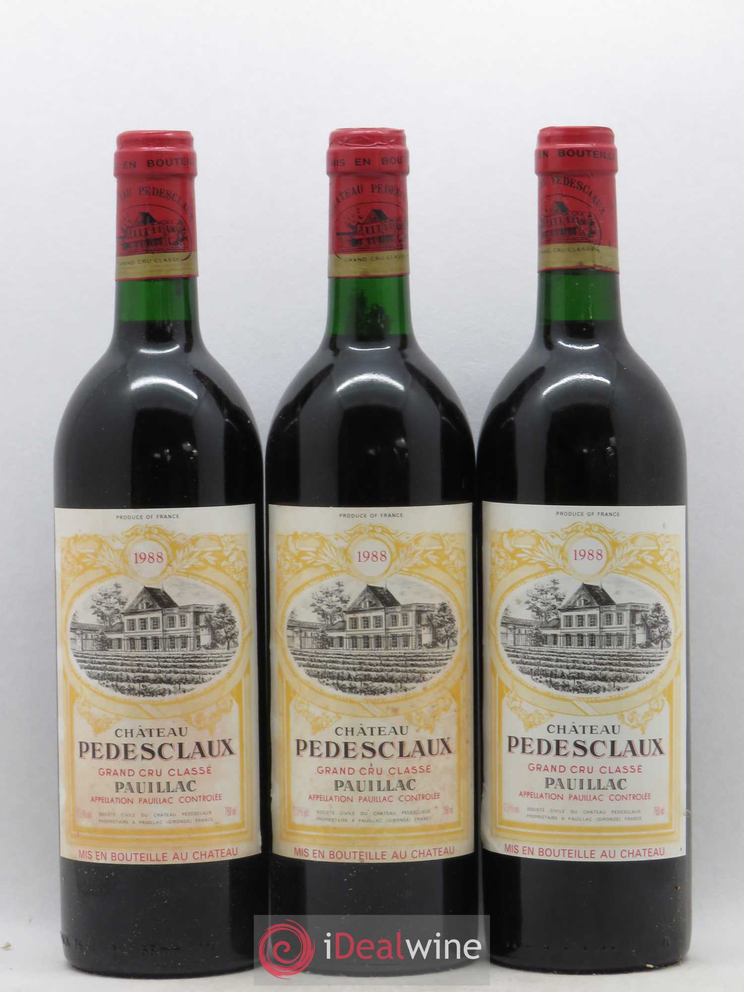Château Pedesclaux 5ème Grand Cru Classé 1988 - Lot de 3 bouteilles - 0
