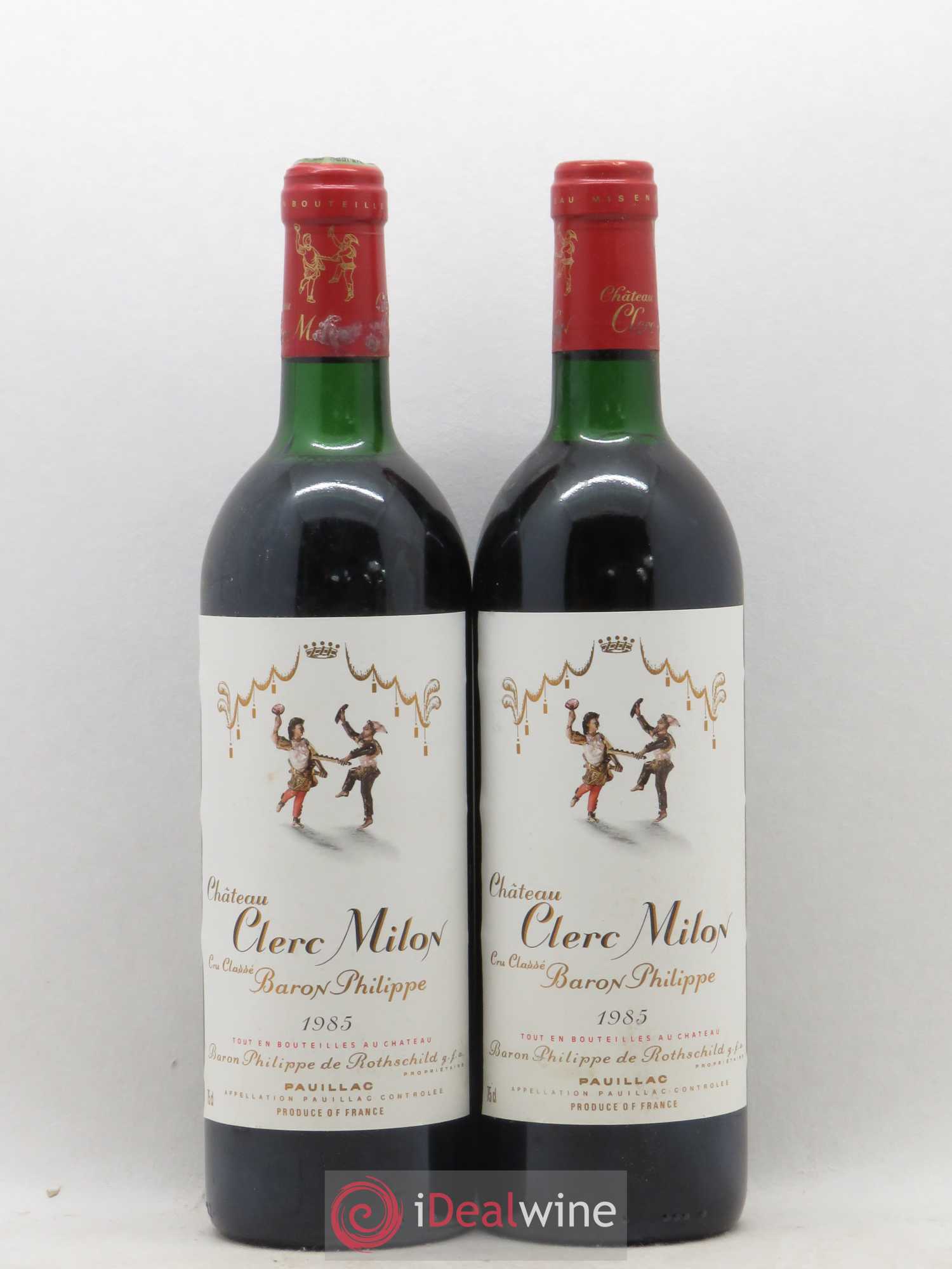 Château Clerc Milon 5ème Grand Cru Classé 1985 - Lot de 2 bouteilles - 0
