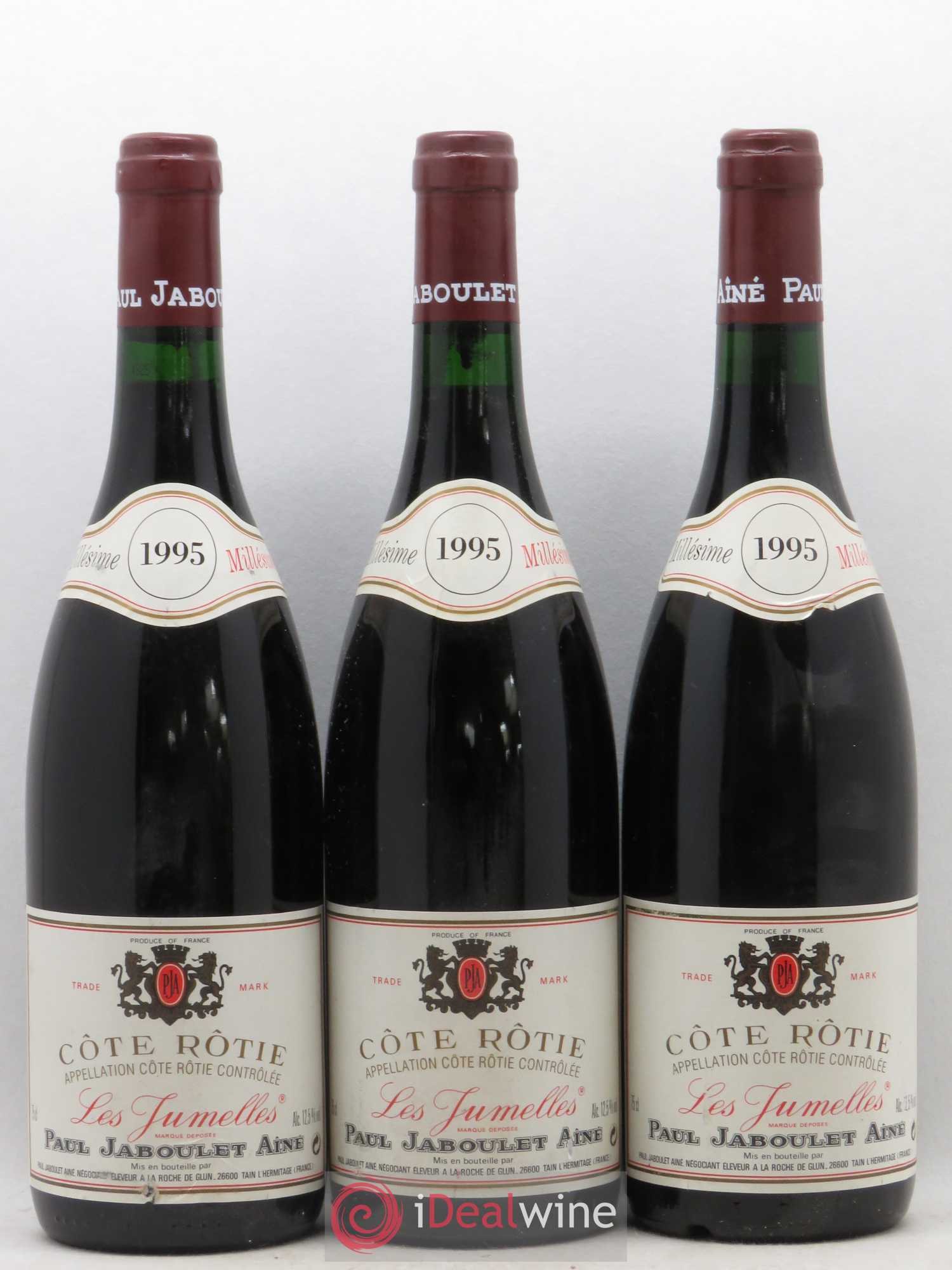 Côte-Rôtie Les Jumelles Paul Jaboulet Ainé 1995 - Lot de 3 bouteilles - 0