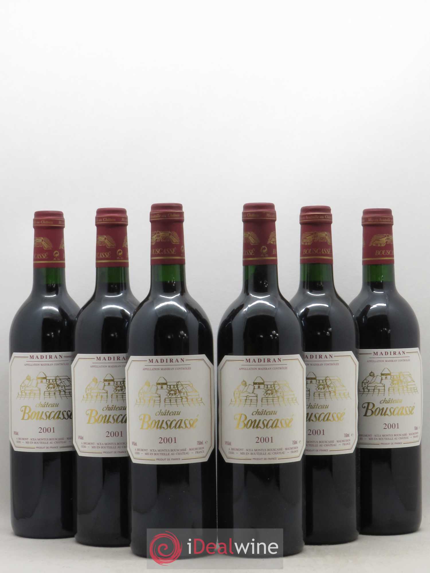Madiran Château Bouscassé Alain Brumont 2001 - Lot de 6 bouteilles - 0