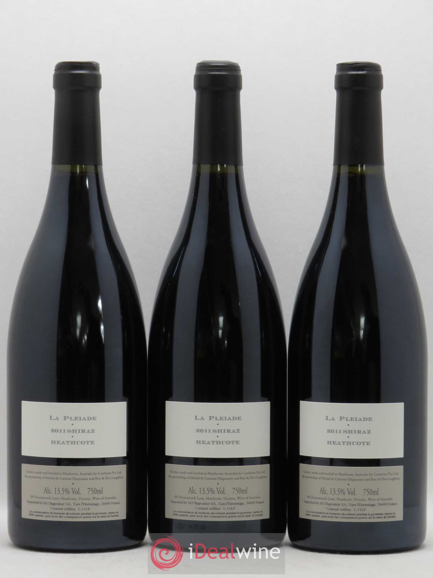 Australie La Pleiade Shiraz Heathcote Chapoutier 2011 - Posten von 3 Flaschen - 1