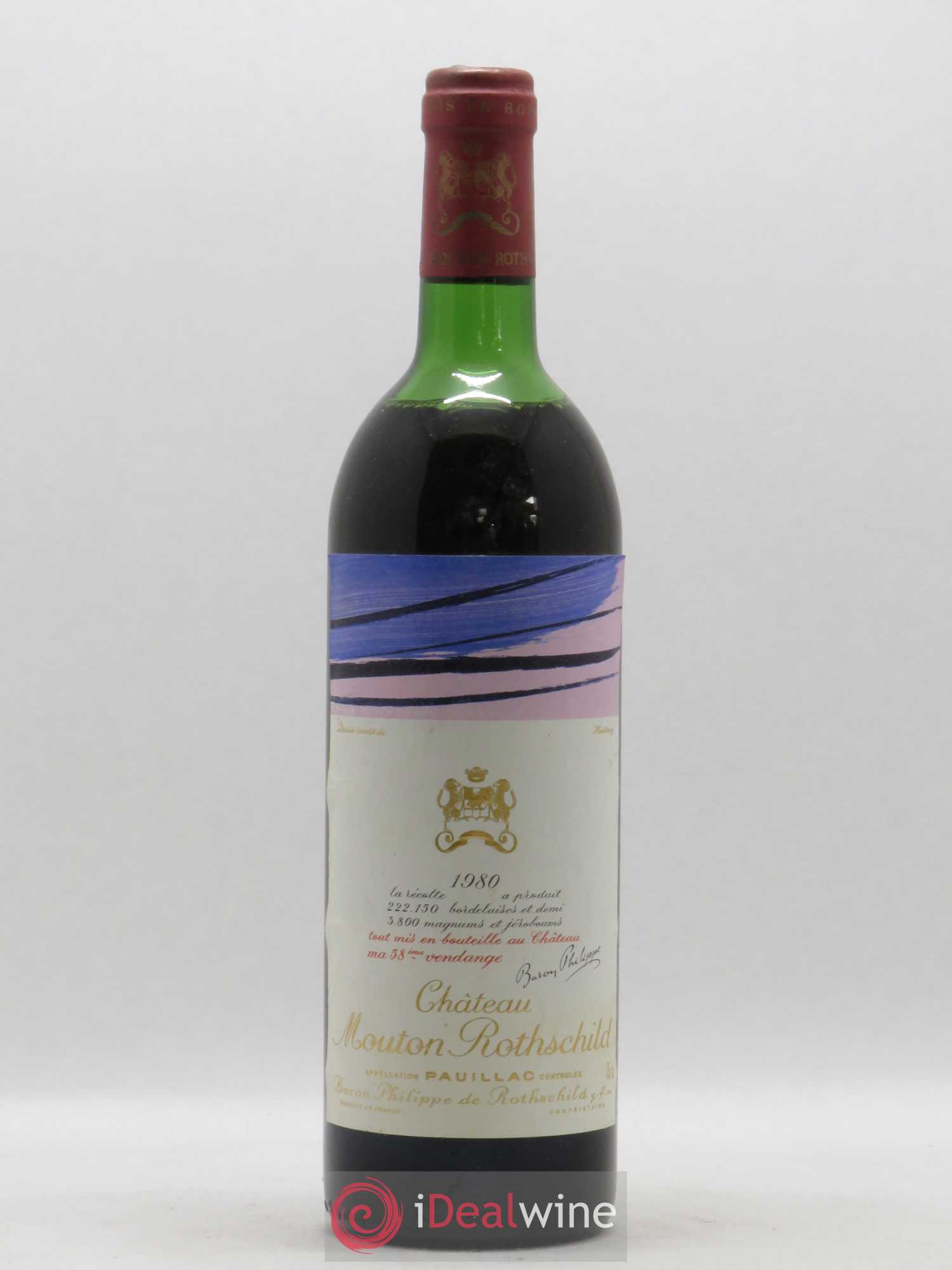 Château Mouton Rothschild 1er Grand Cru Classé 1980 - Lot de 1 bouteille - 0