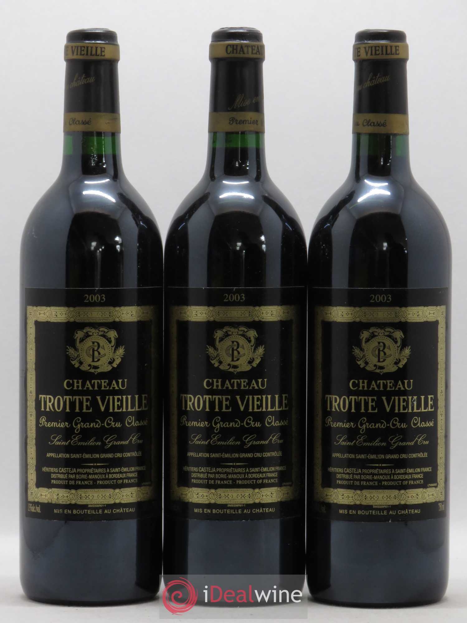 Château Trotte Vieille 1er Grand Cru Classé B 2003 - Lot de 3 bouteilles - 0