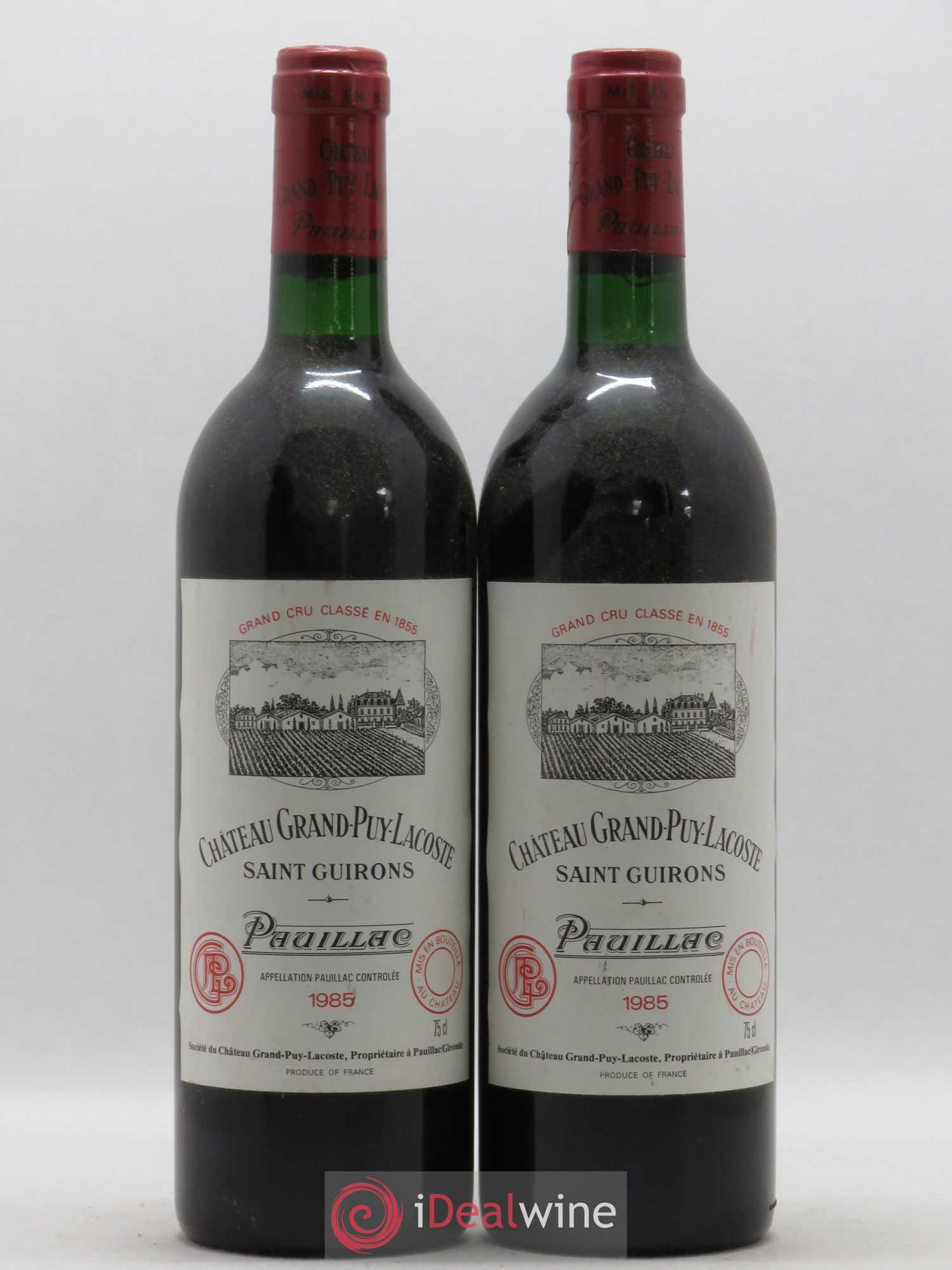 Château Grand Puy Lacoste 5ème Grand Cru Classé 1985 - Lot de 2 bouteilles - 0