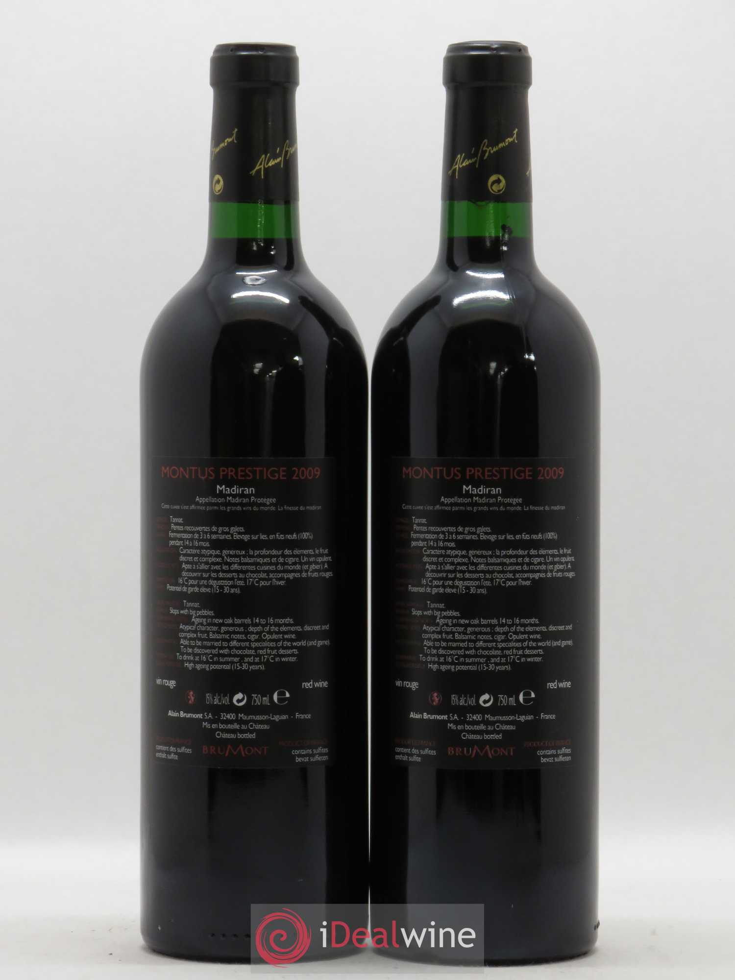 Madiran Château Montus-Prestige Alain Brumont 2009 - Lot de 2 bouteilles - 1