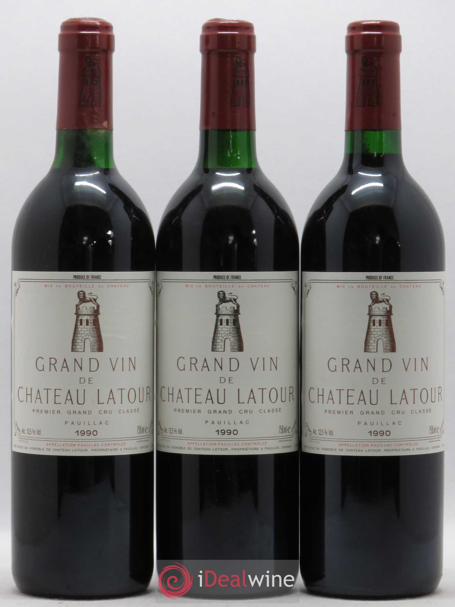 Château Latour 1er Grand Cru Classé 1990 - Lot de 3 bouteilles - 0
