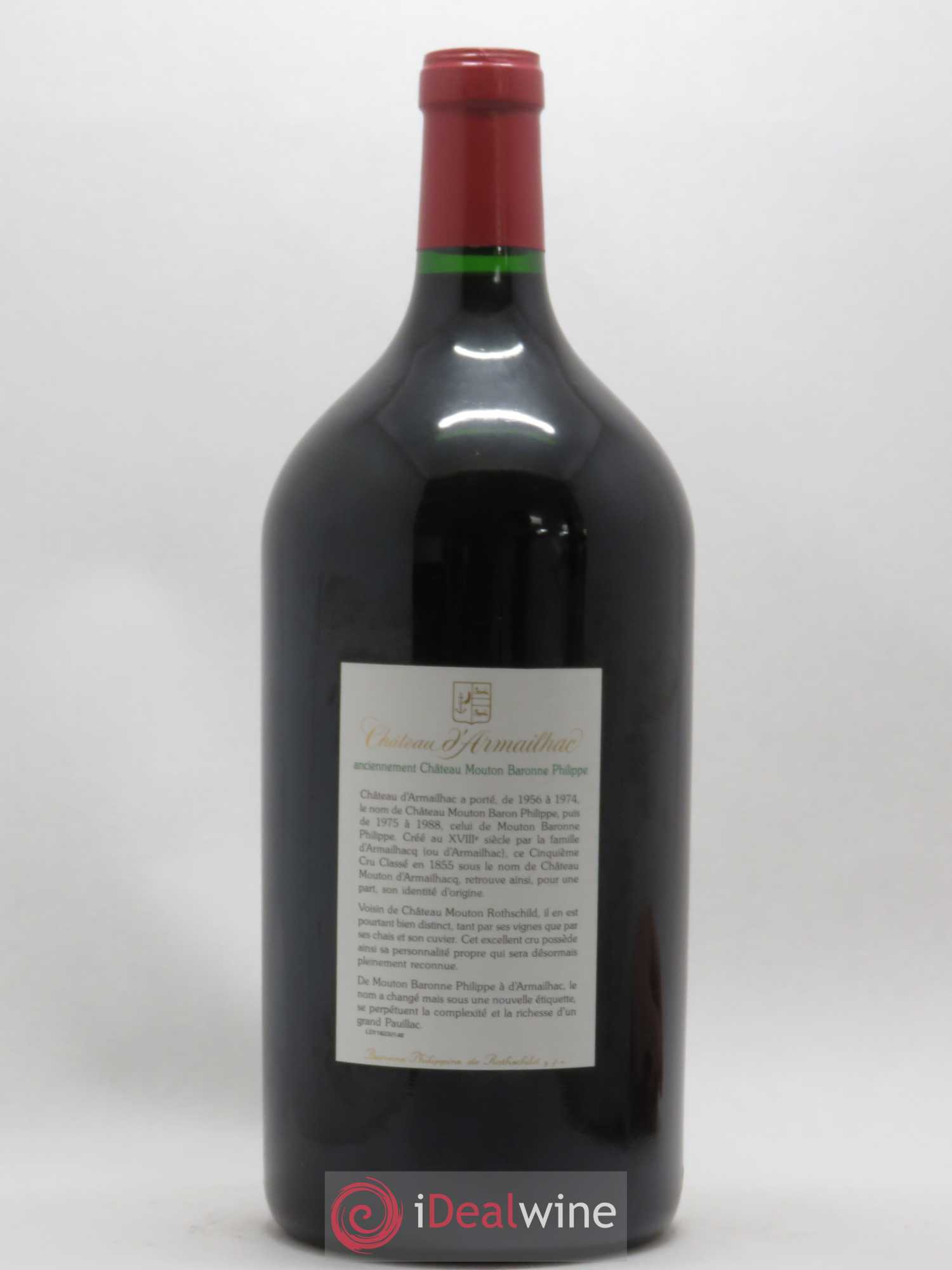 Château d' Armailhac - Mouton Baron(ne) Philippe 5ème Grand Cru Classé 1990 - Lot de 1 double magnum - 1