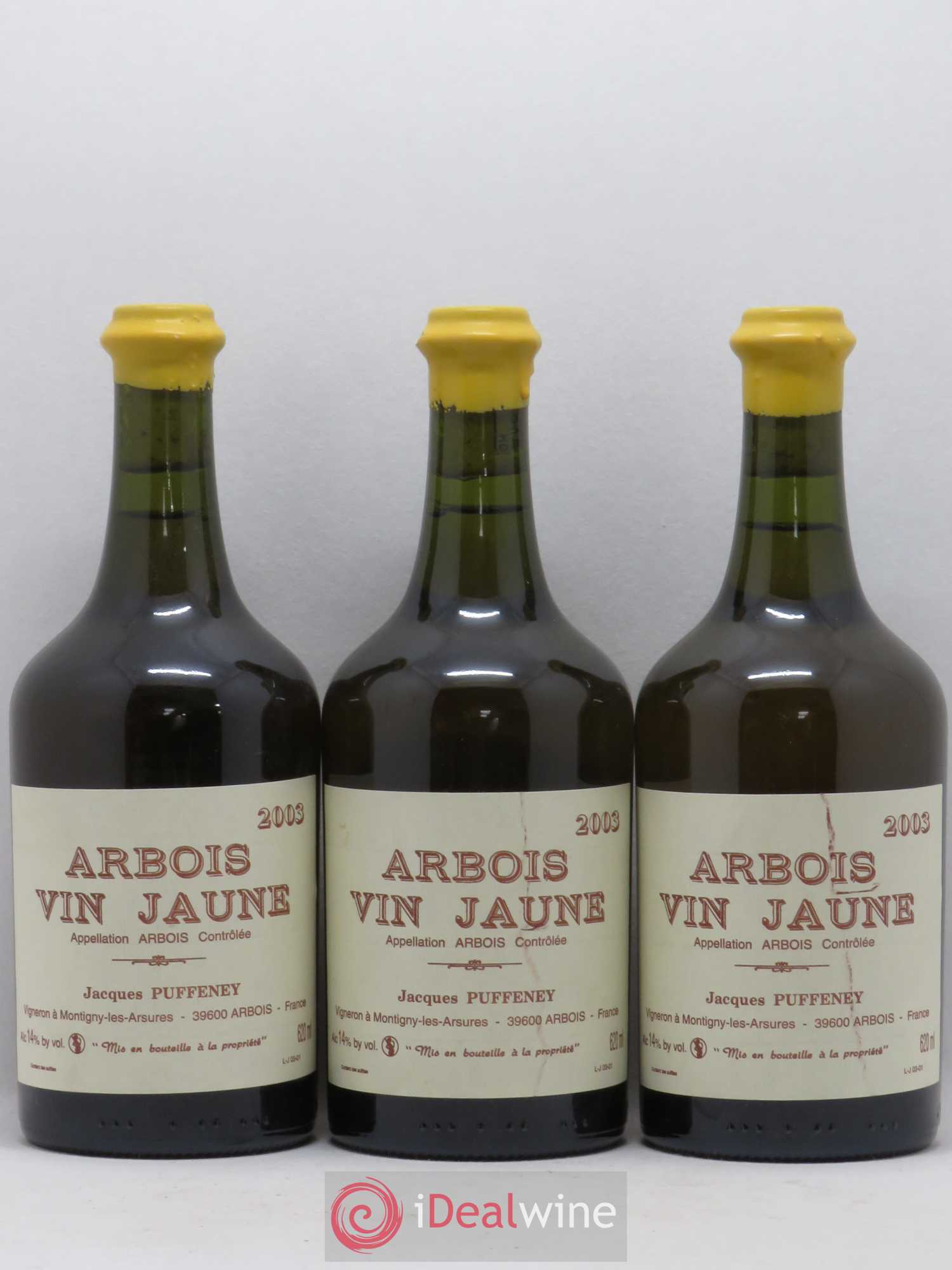 Arbois Vin Jaune Jacques Puffeney 2003 - Lot de 3 bouteilles - 0