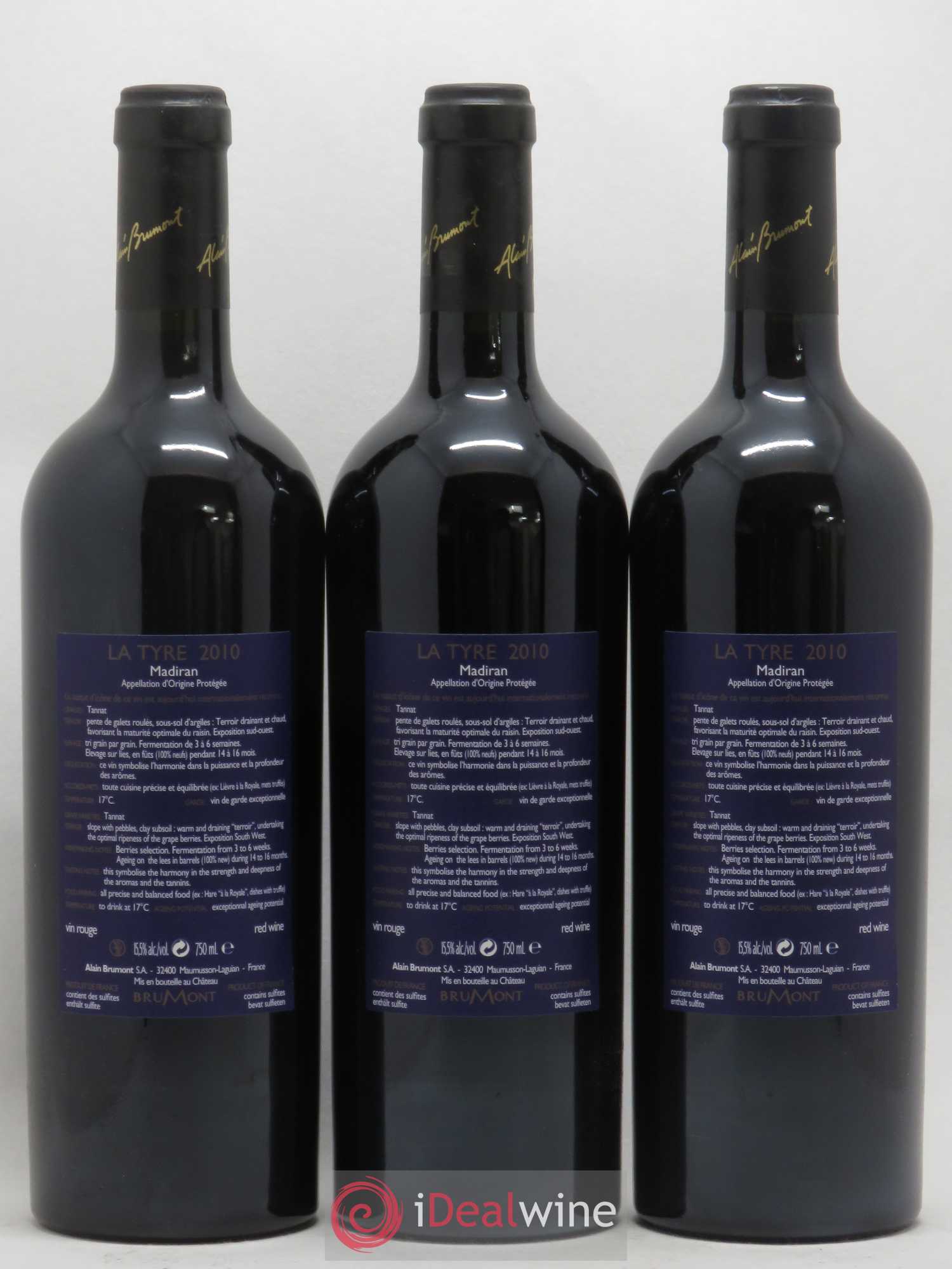 Madiran Château Montus-La Tyre Alain Brumont 2010 - Lotto di 6 bottiglie - 4