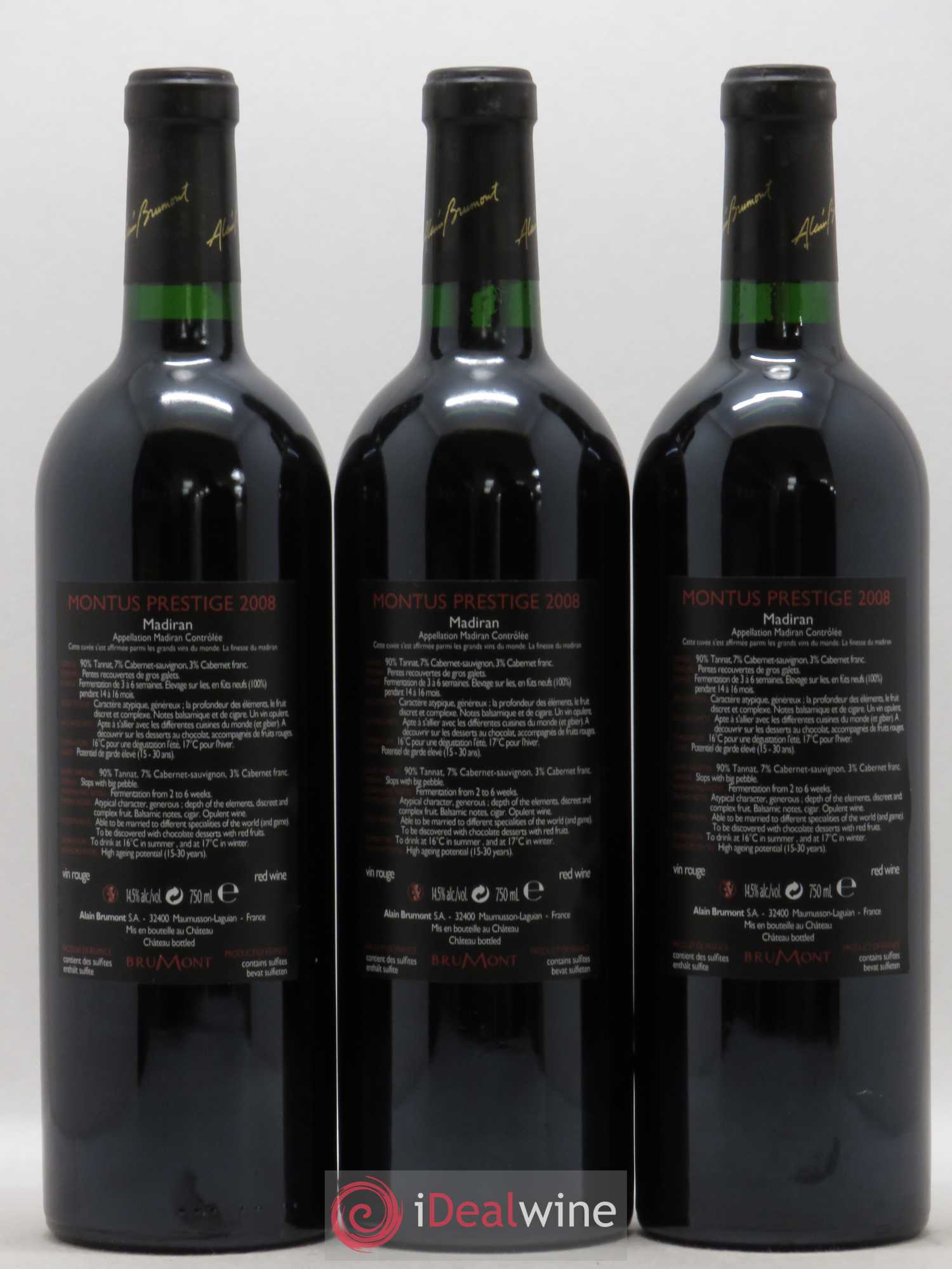 Madiran Château Montus-Prestige Alain Brumont 2008 - Lot de 12 bouteilles - 2