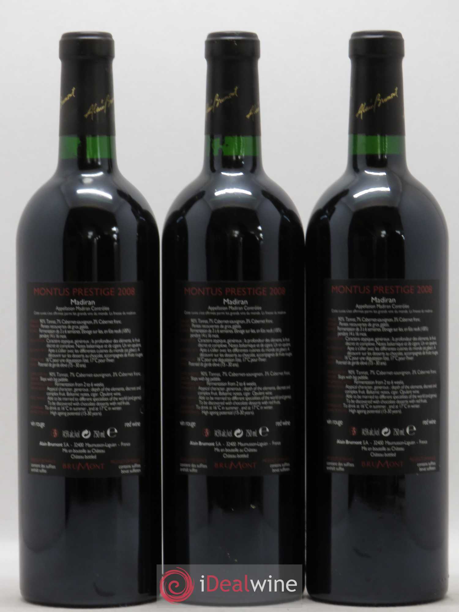Madiran Château Montus-Prestige Alain Brumont 2008 - Lot de 12 bouteilles - 6