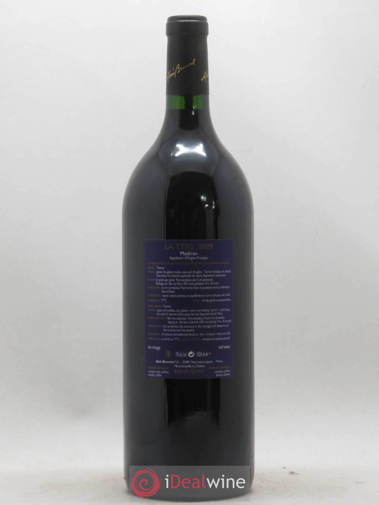 Madiran Château Montus-La Tyre Alain Brumont 2009 - Lot de 1 magnum - 1