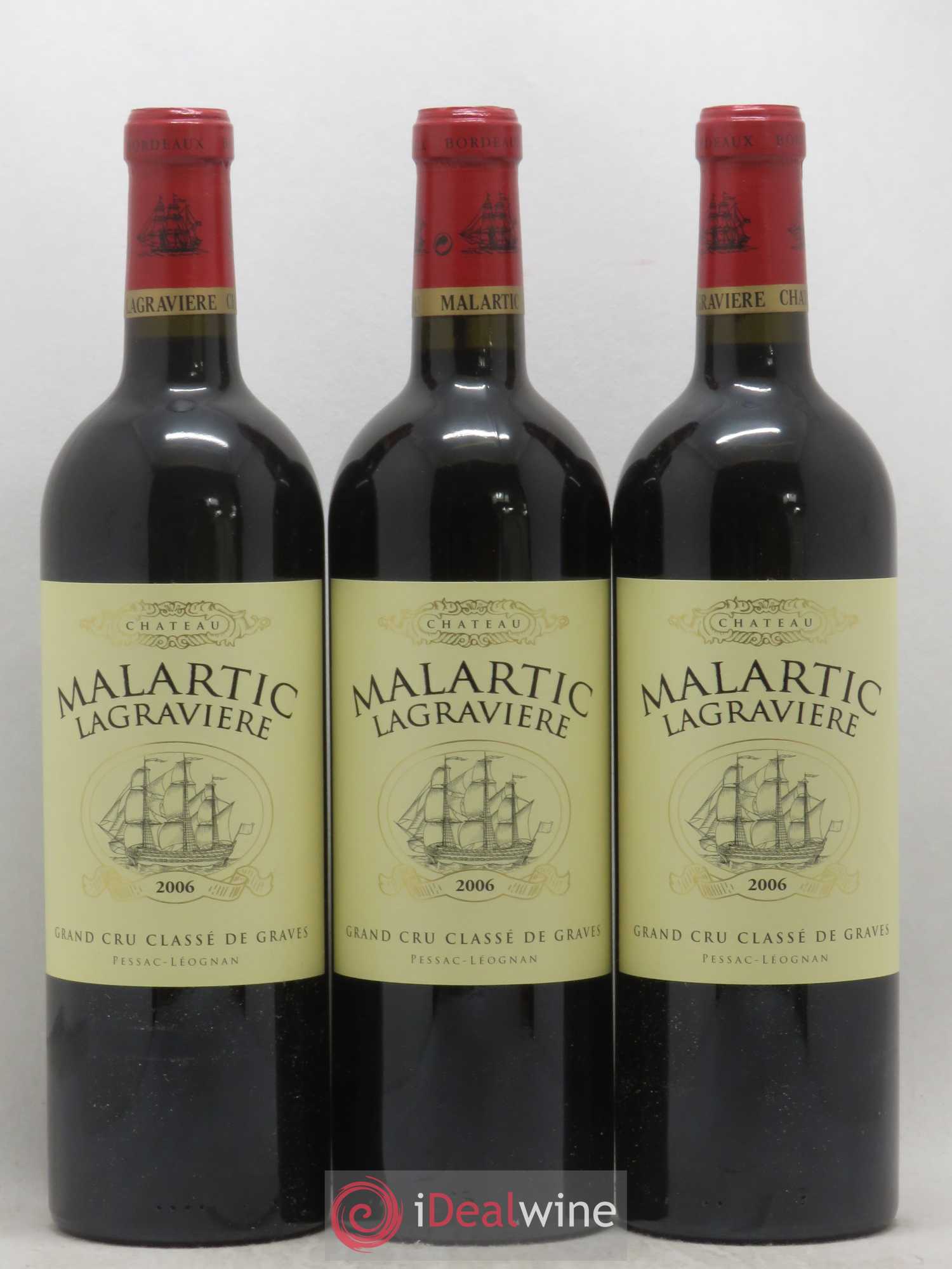 Château Malartic-Lagravière Cru Classé de Graves 2006 - Lot de 3 bouteilles - 0