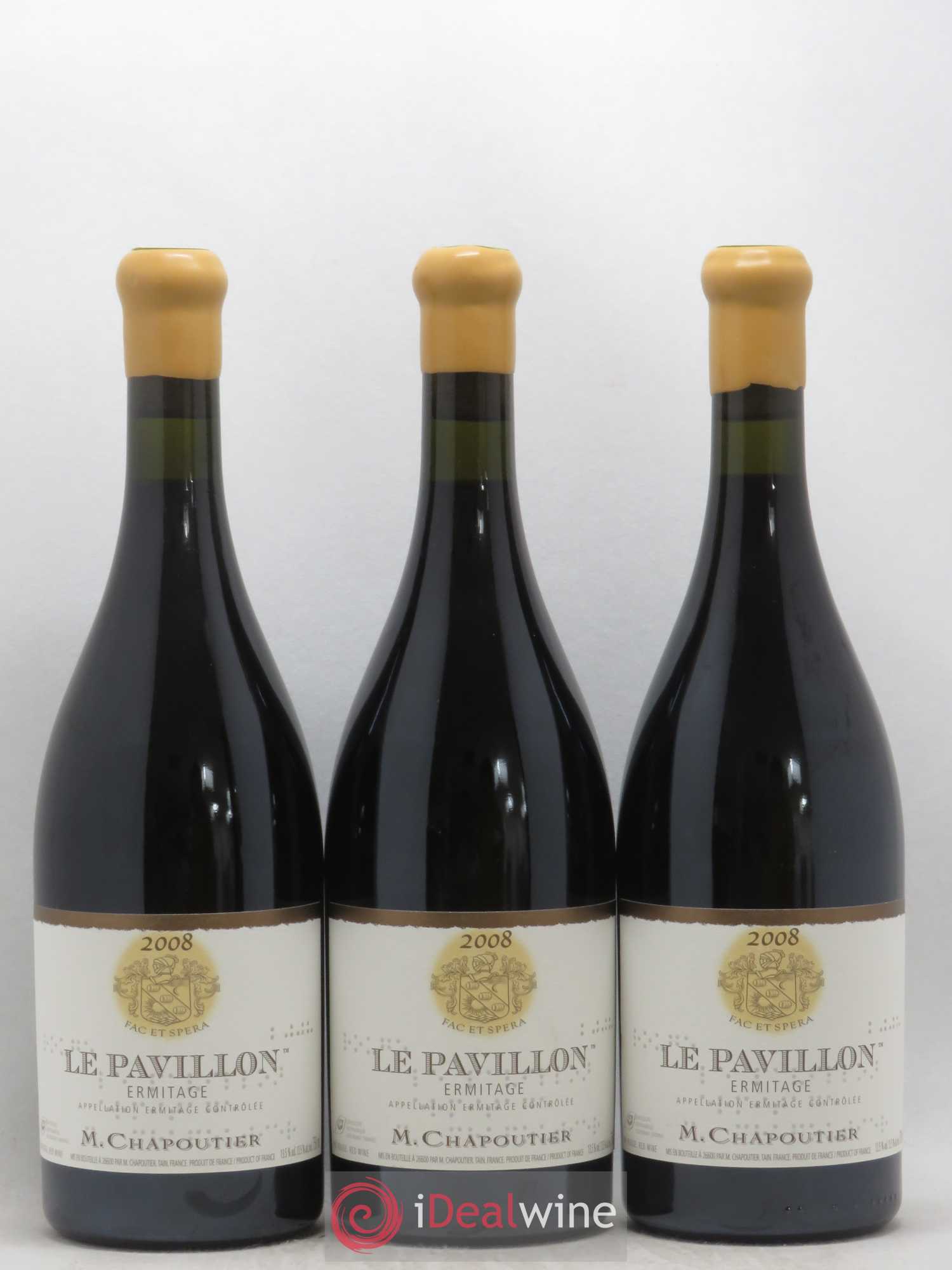 Hermitage Ermitage Le Pavillon Chapoutier 2008 - Lot de 3 bouteilles - 0